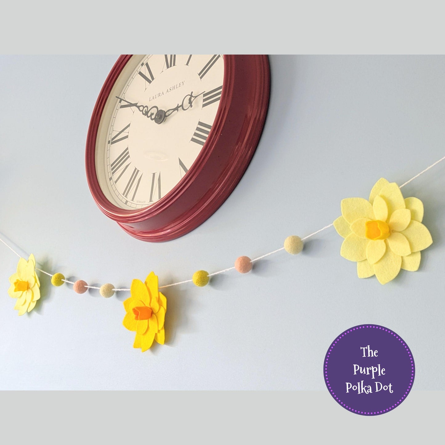 Spring Easter felt daffodil flower garland