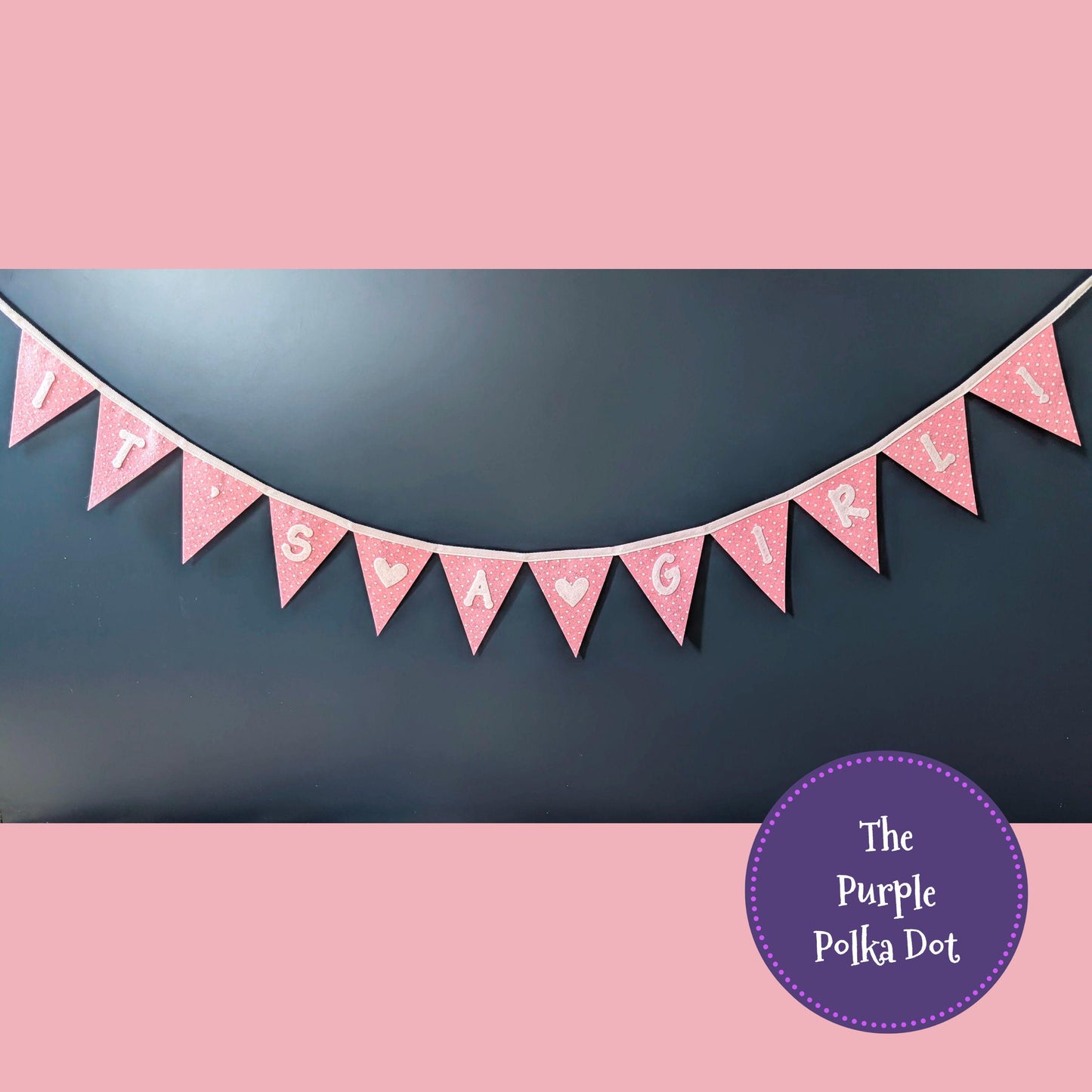 It's a girl banner, baby shower bunting, baby girl announcement sign, gender reveal garland, pink baby shower party decor, new baby banner