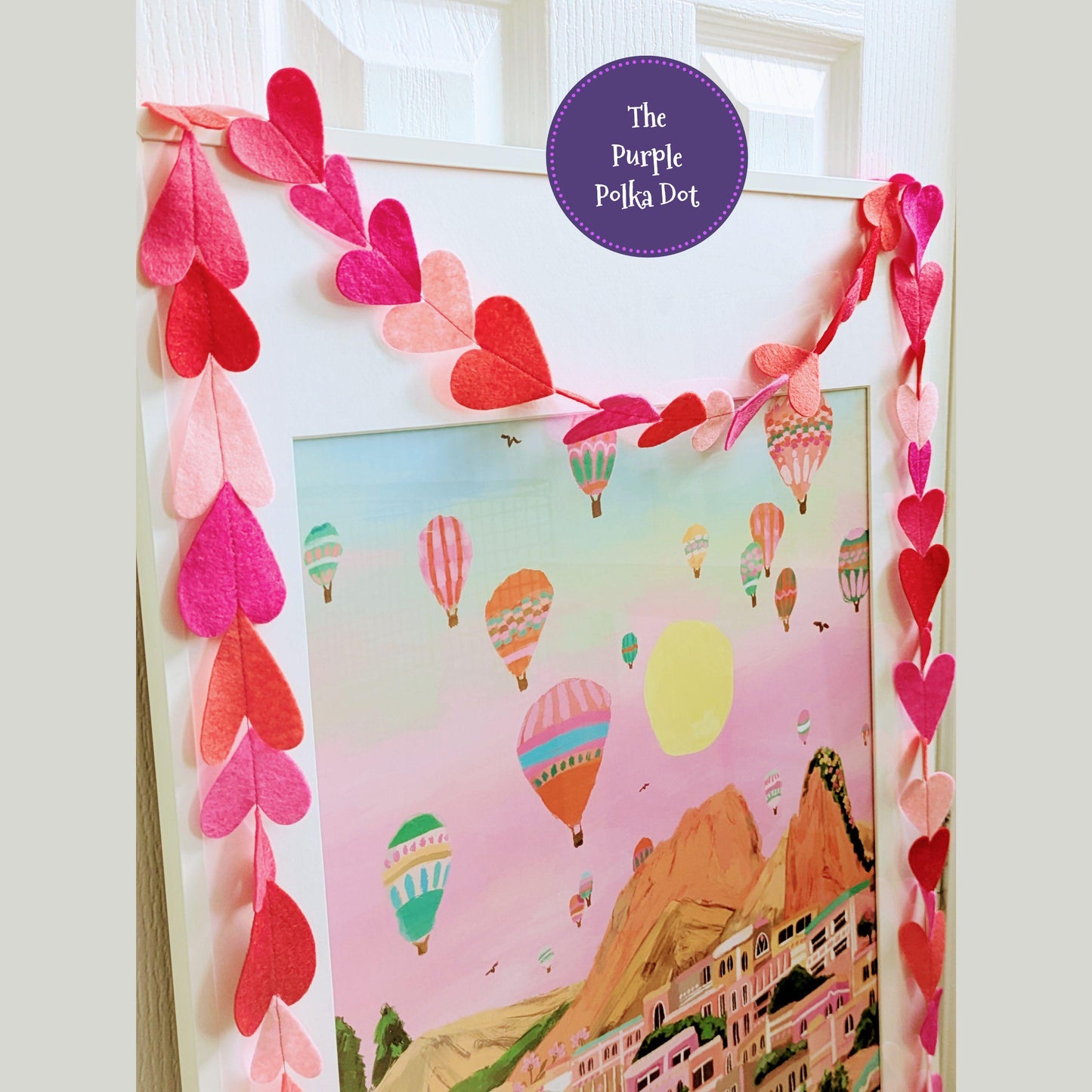 Heart felt garland (pink)
