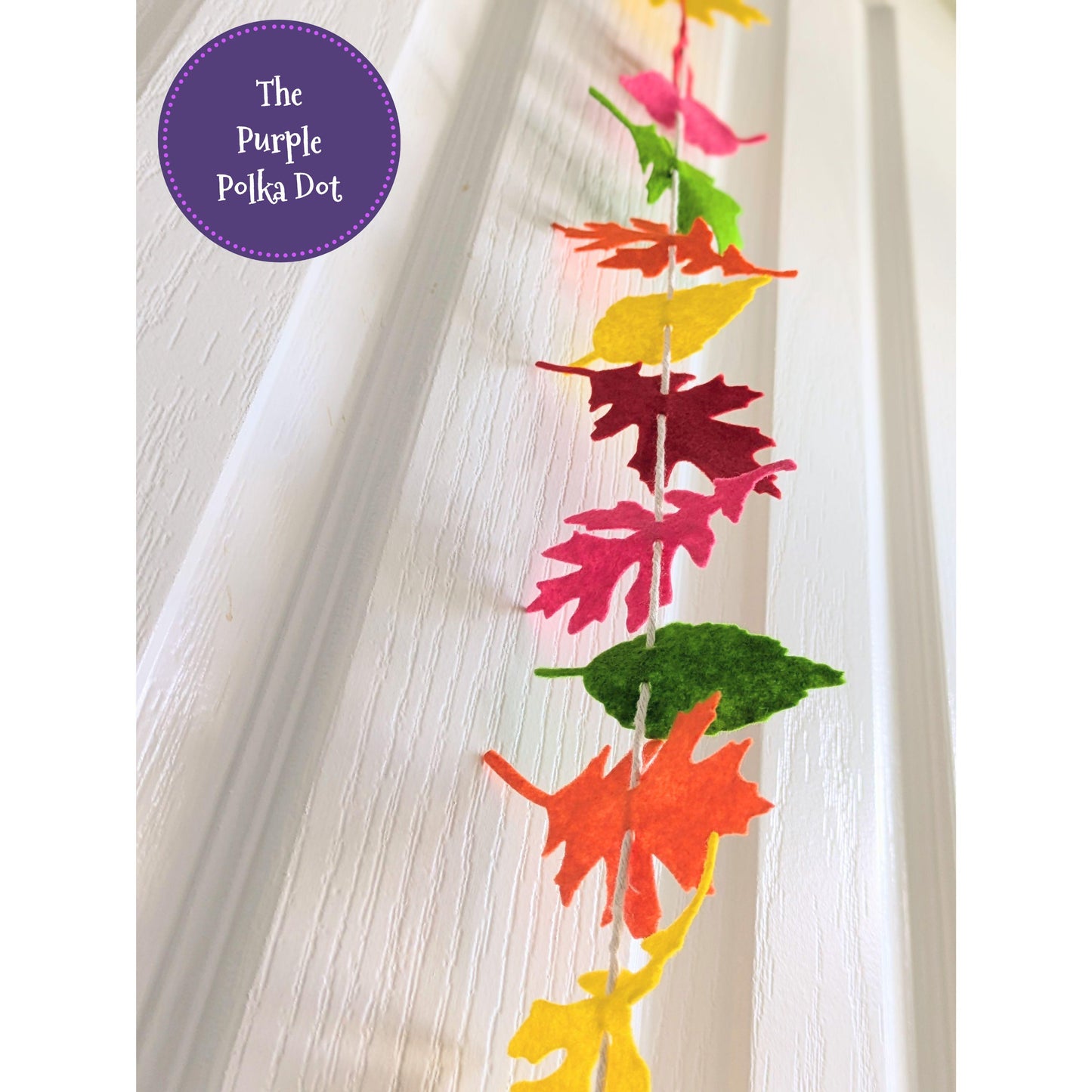 Autumn felt bright leaves garland