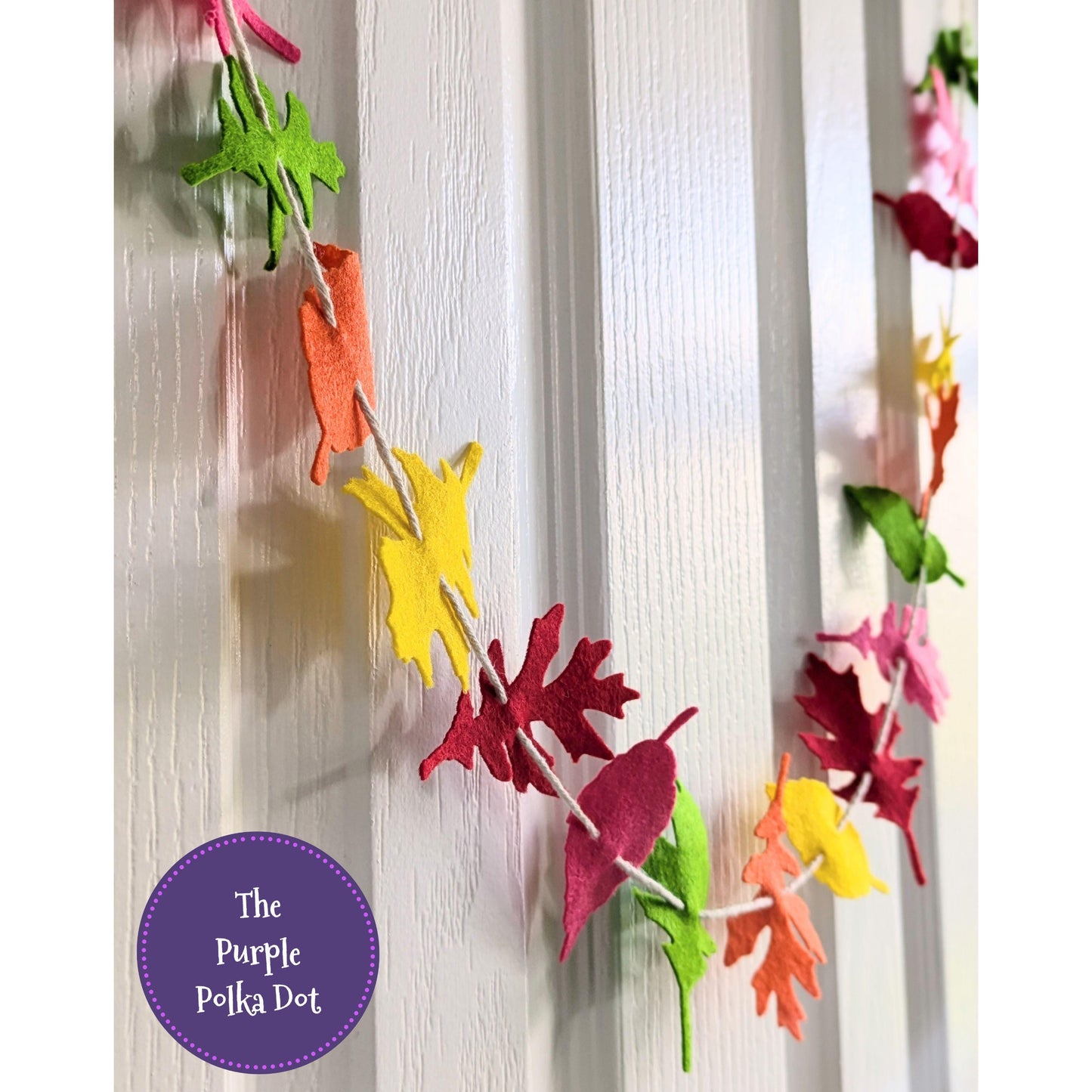 Autumn felt bright leaves garland