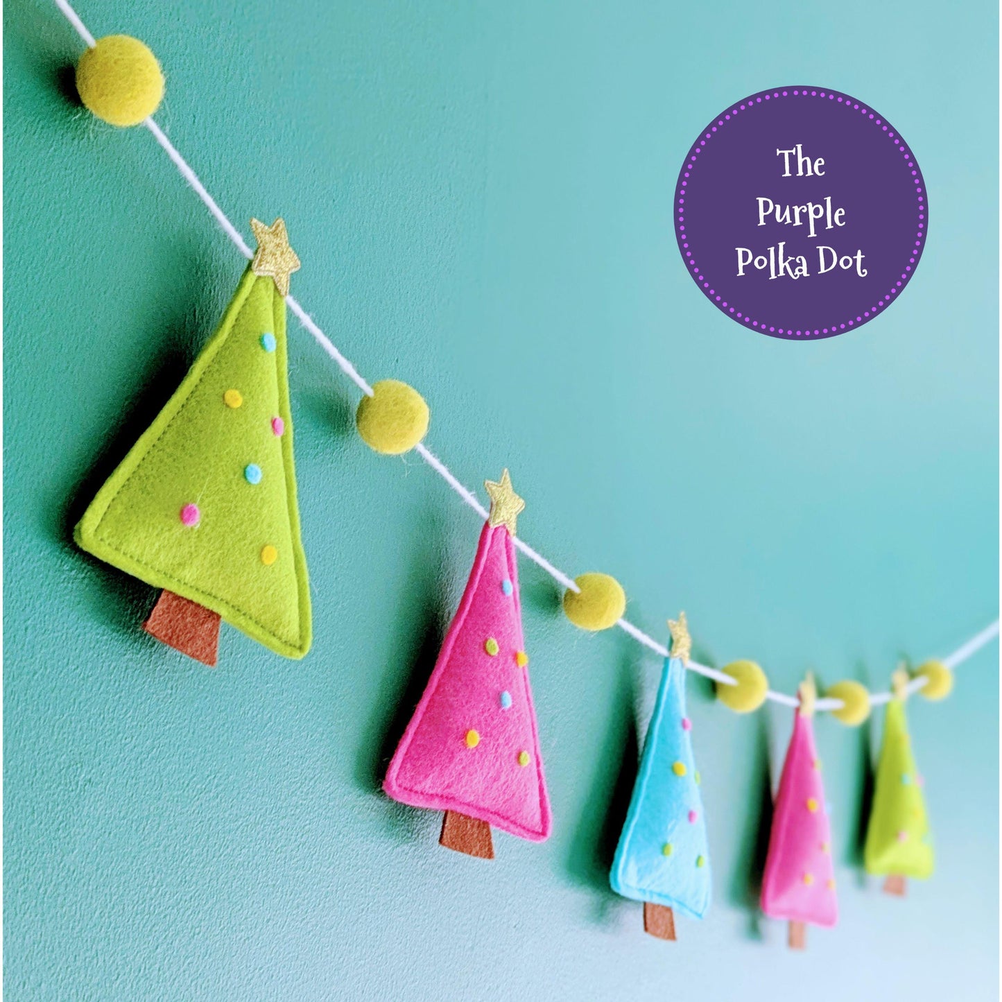 Christmas tree felt garland