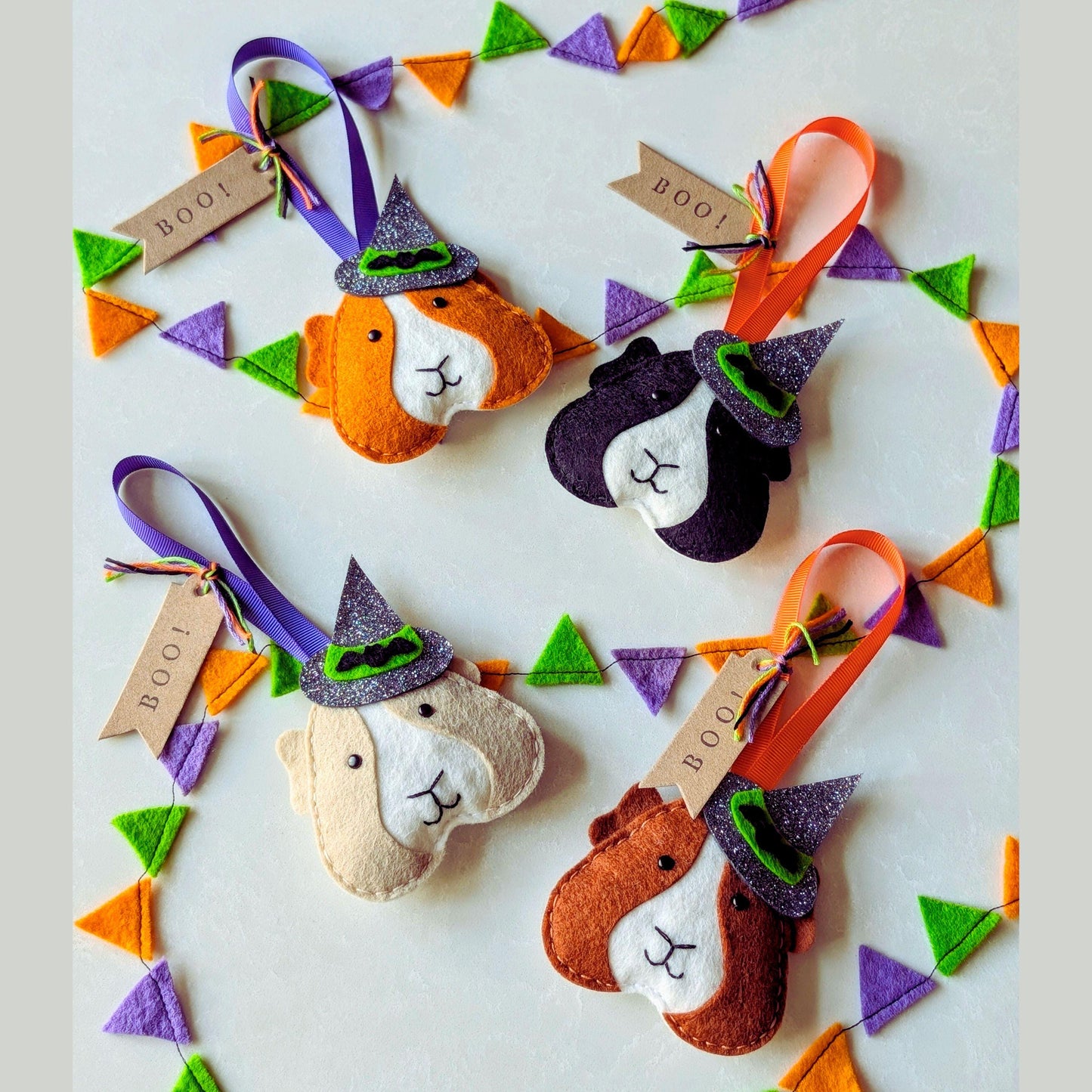 Felt Guinea Pig Halloween Hanging Decoration in Assorted Colours