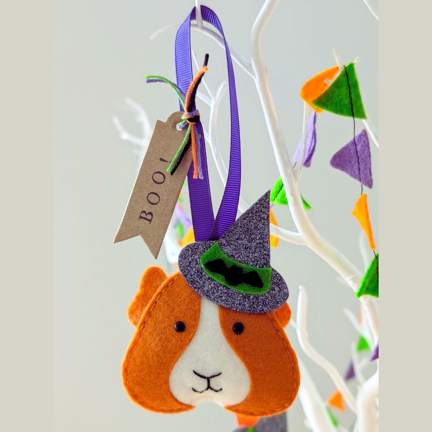 Felt Guinea Pig Halloween Hanging Decoration in Assorted Colours