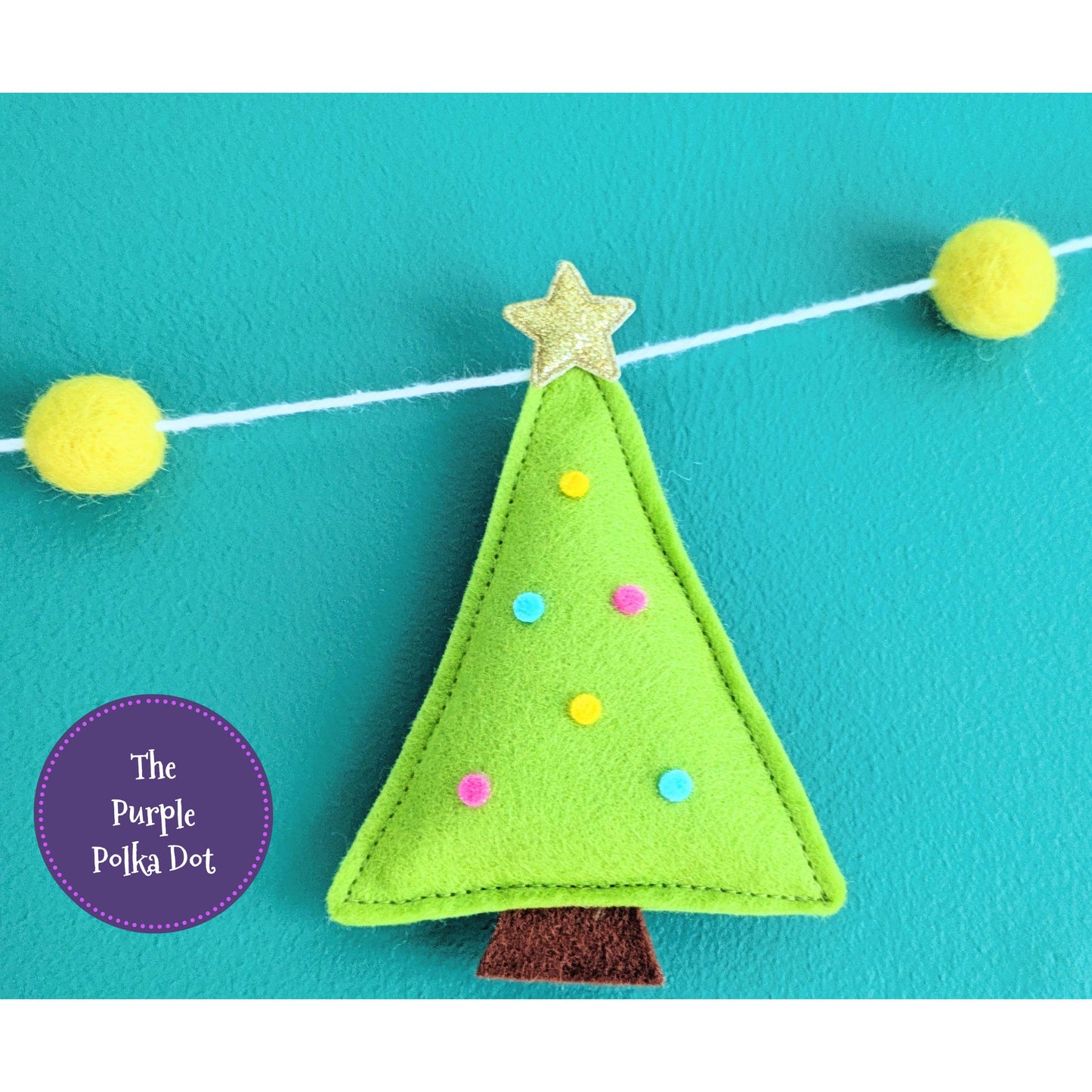 Christmas tree felt garland