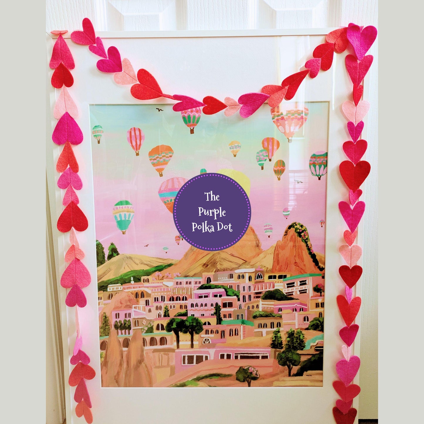 Heart felt garland (pink)