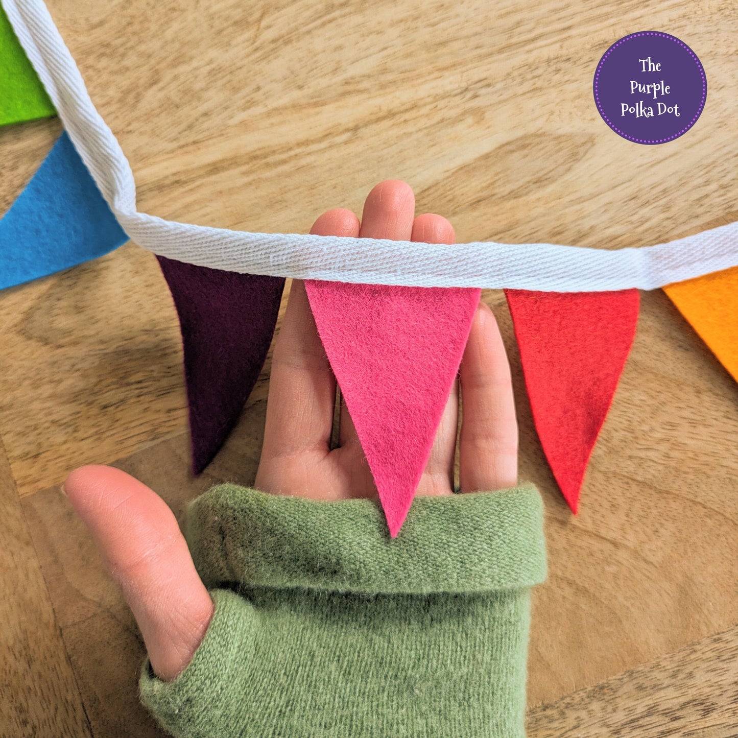 Rainbow felt mini bunting