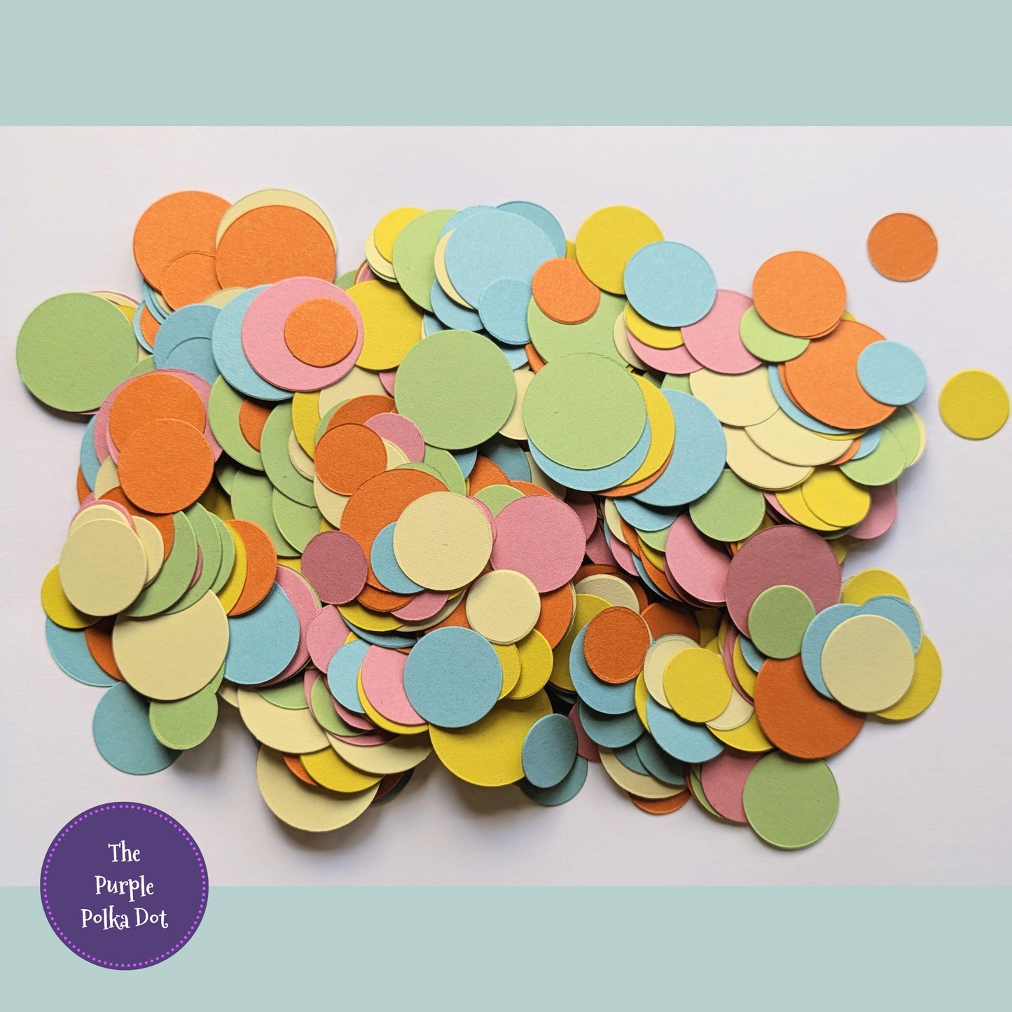 Rainbow card circles confetti, pastel party table decorations, die cut circles for craft, reusable party decorations, recycled confetti
