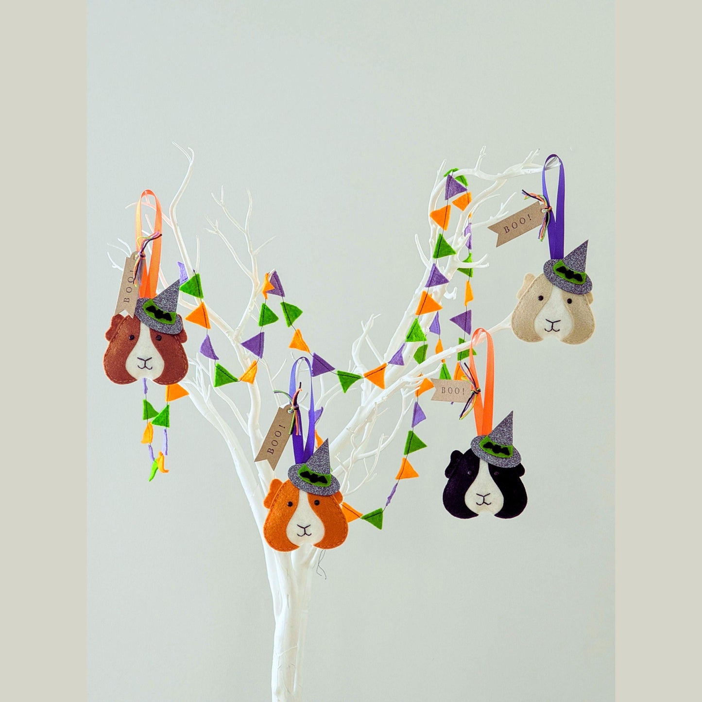 Felt Guinea Pig Halloween Hanging Decoration in Assorted Colours