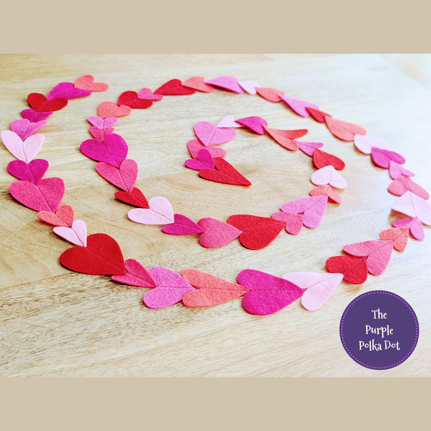 Heart felt garland (pink)