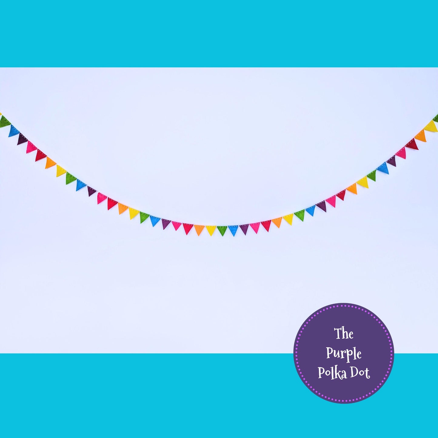 Felt rainbow mini bunting, colourful fabric banner, bright party mini flags, birthday party garland, cake smash photo prop, custom length