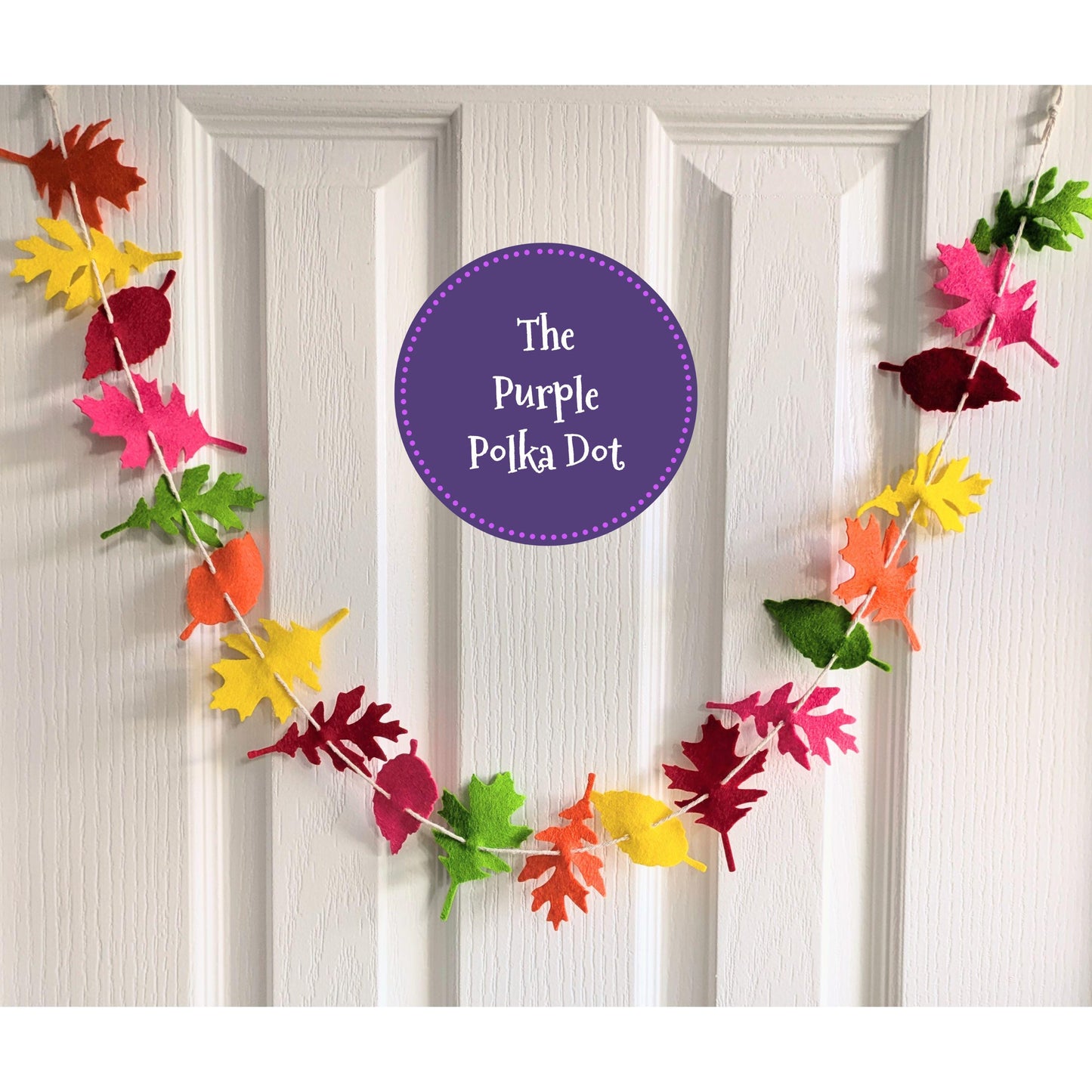 Autumn felt bright leaves garland