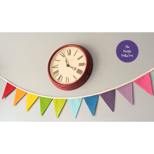 Rainbow felt bunting (10 colours)
