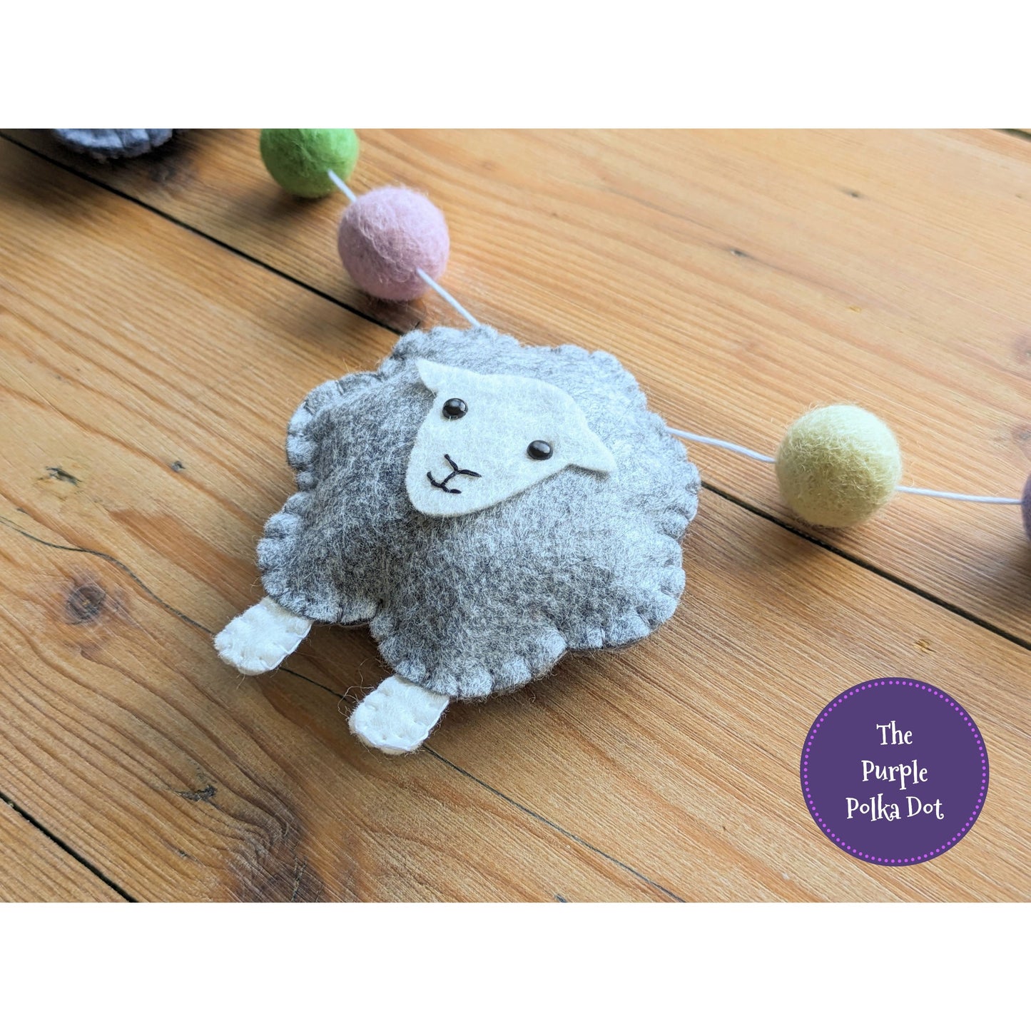 Felt Easter spring sheep nursery garland
