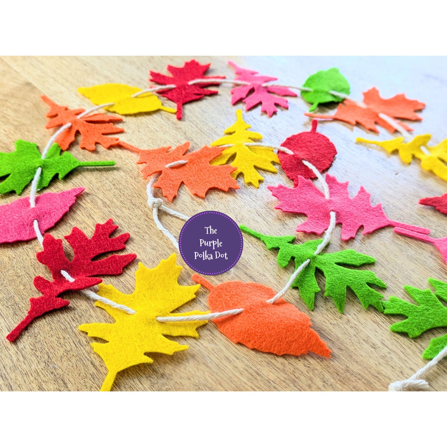 Autumn felt bright leaves garland