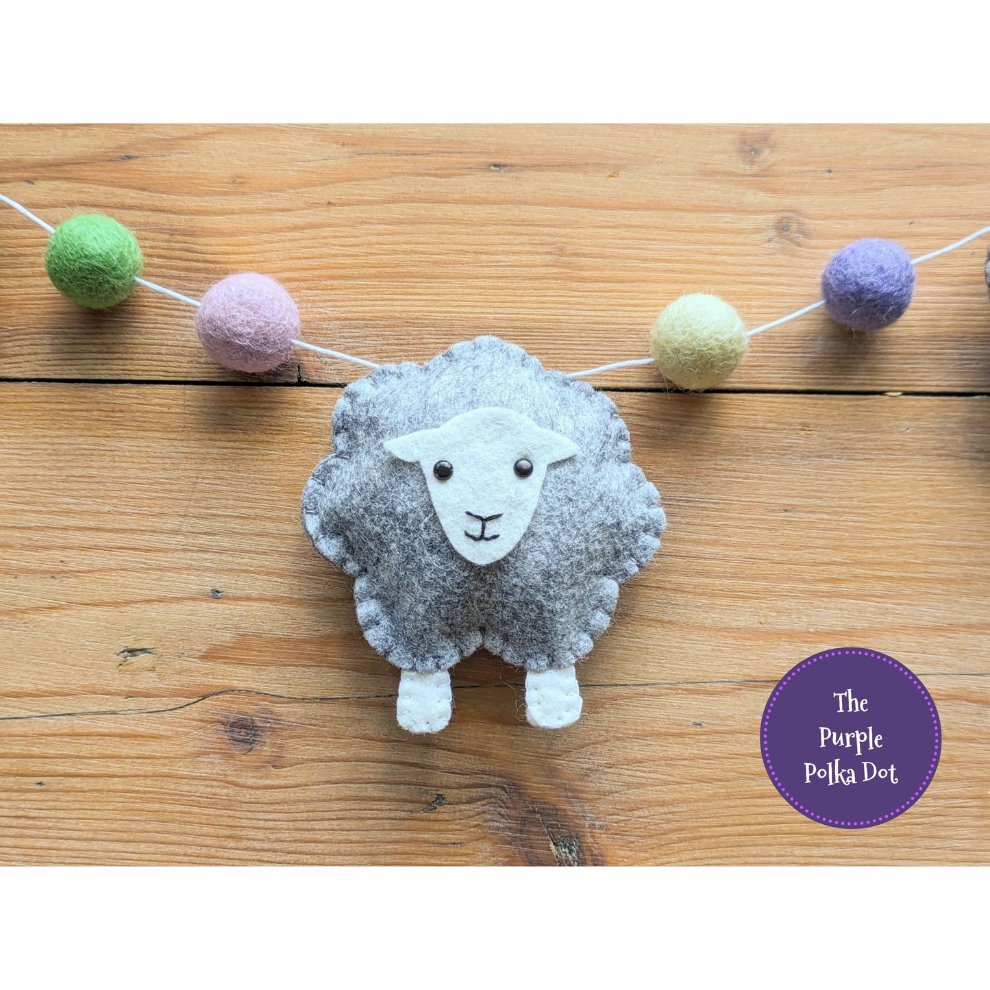 Felt Easter spring sheep nursery garland