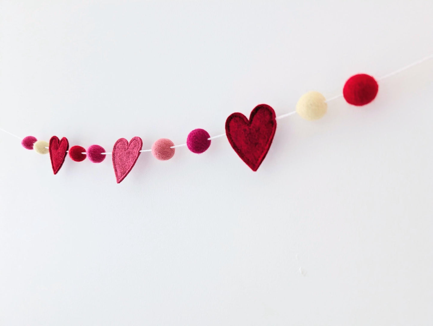 Felt Heart Garland: Valentine's Day Decor, Handmade Bunting