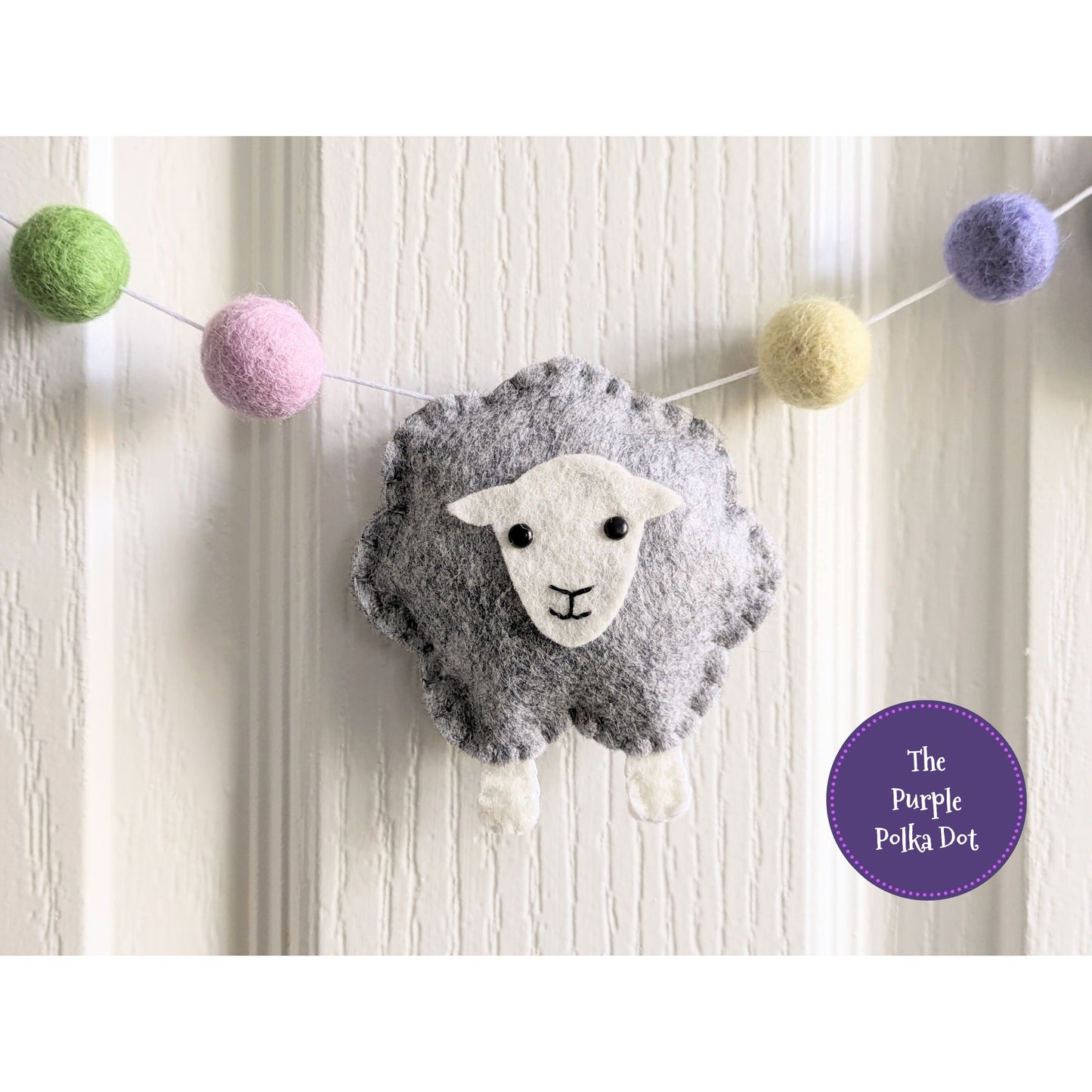 Felt Easter spring sheep nursery garland