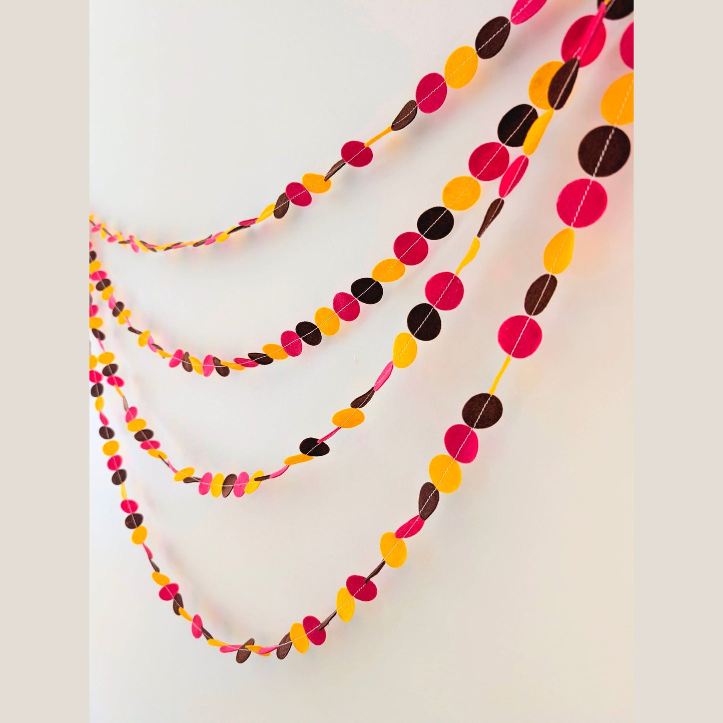 Custom felt circle garlands - choose your own length and colours