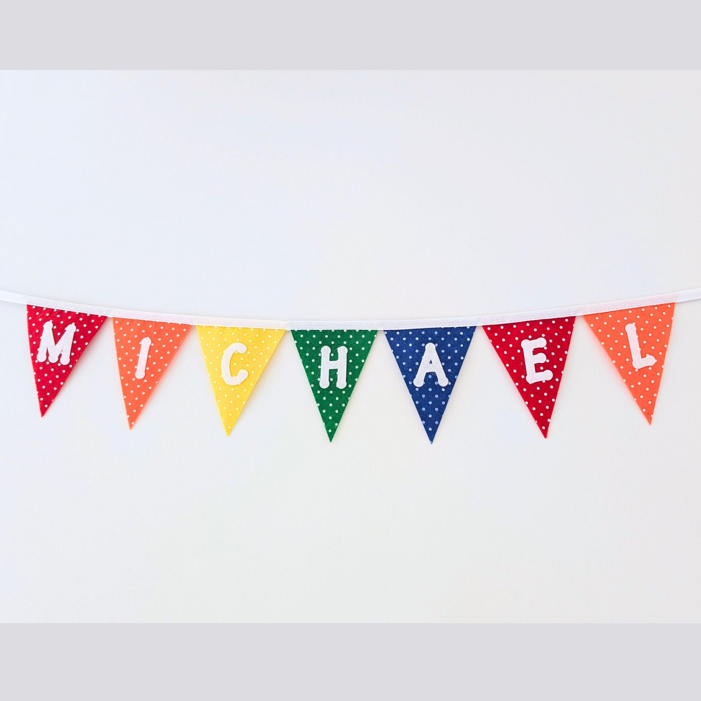 Personalised Polka Dot Rainbow Felt Bunting