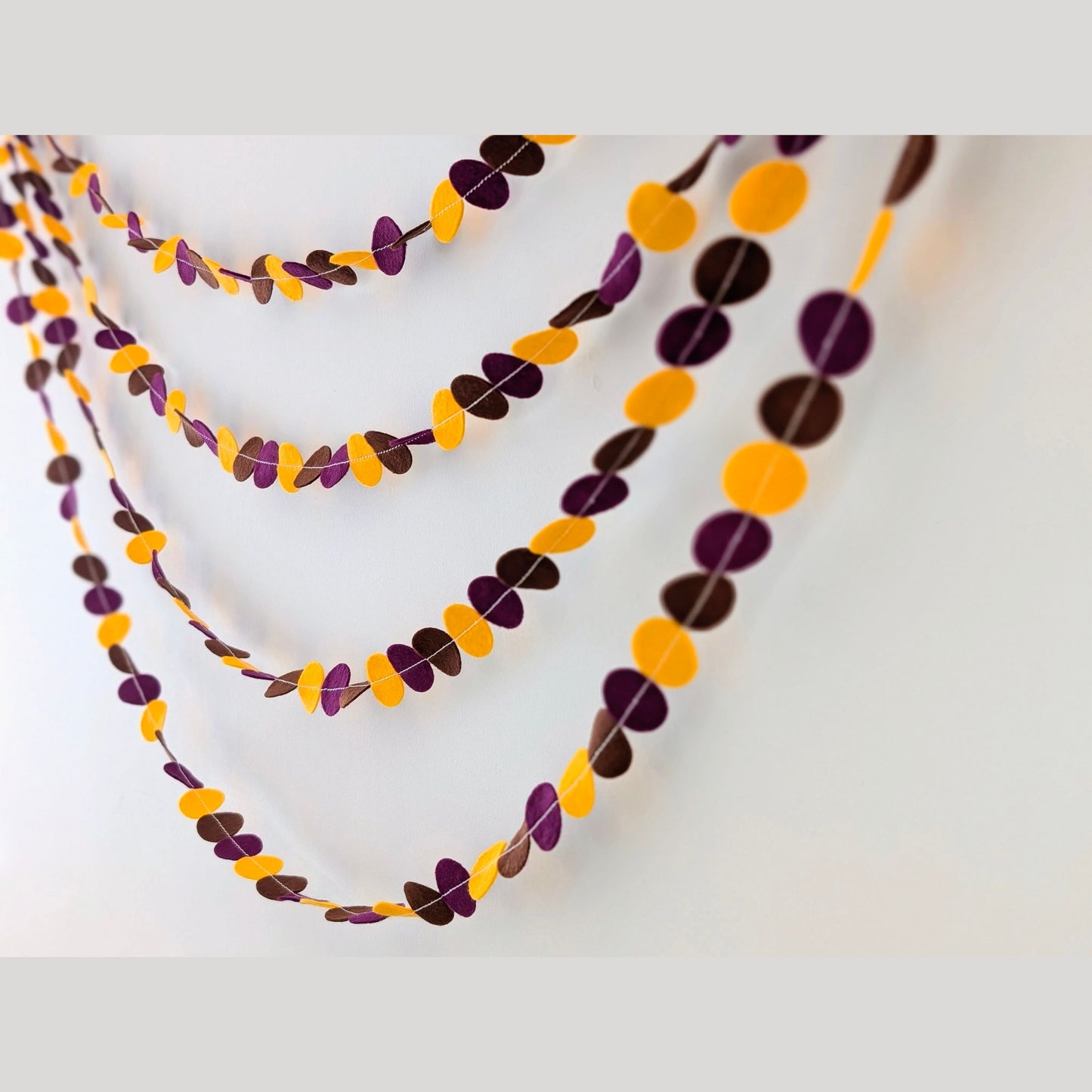 Custom felt circle garlands - choose your own length and colours