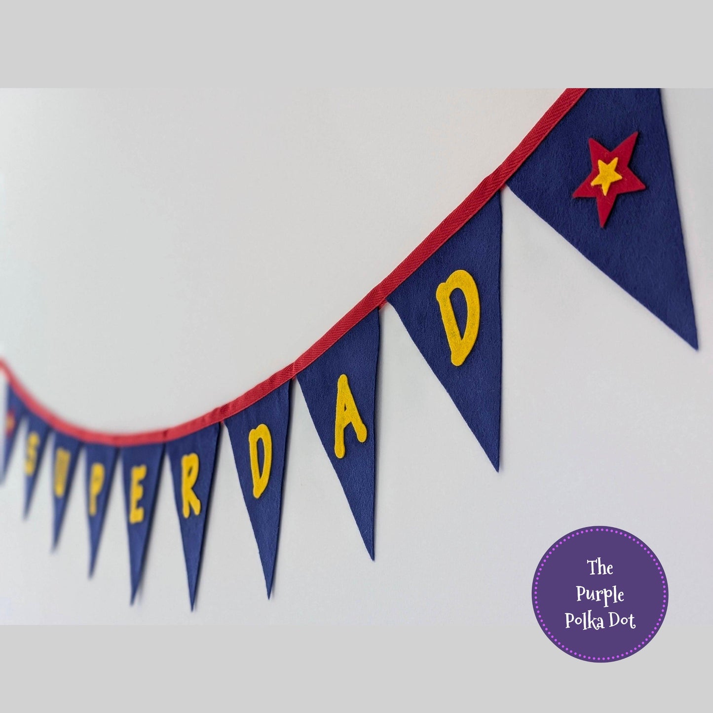 Handmade felt Father's Day bunting, Superdad banner, felt decoration for Dad, Father's Day decor, superhero garland, gift for dad