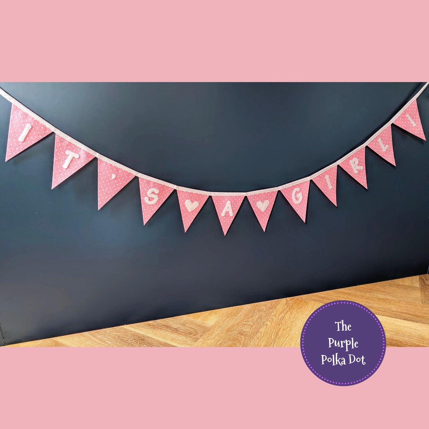 It's a girl banner, baby shower bunting, baby girl announcement sign, gender reveal garland, pink baby shower party decor, new baby banner