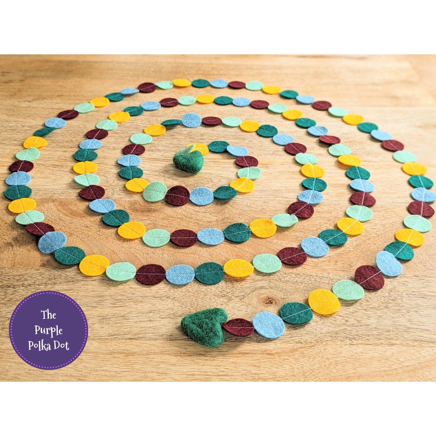 Emma Bridgewater Polka Dot inspired felt circle garland