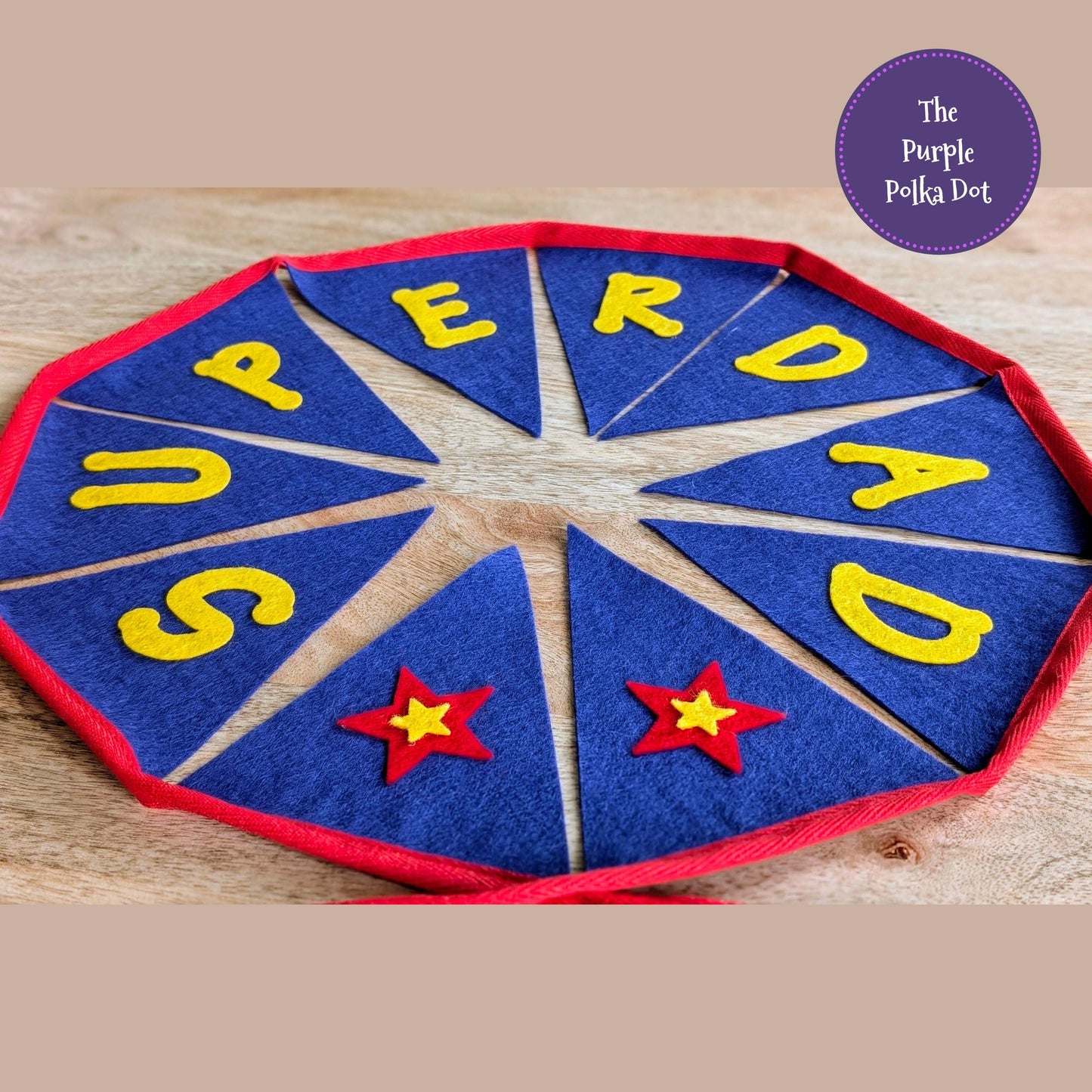 Handmade felt Father's Day bunting, Superdad banner, felt decoration for Dad, Father's Day decor, superhero garland, gift for dad