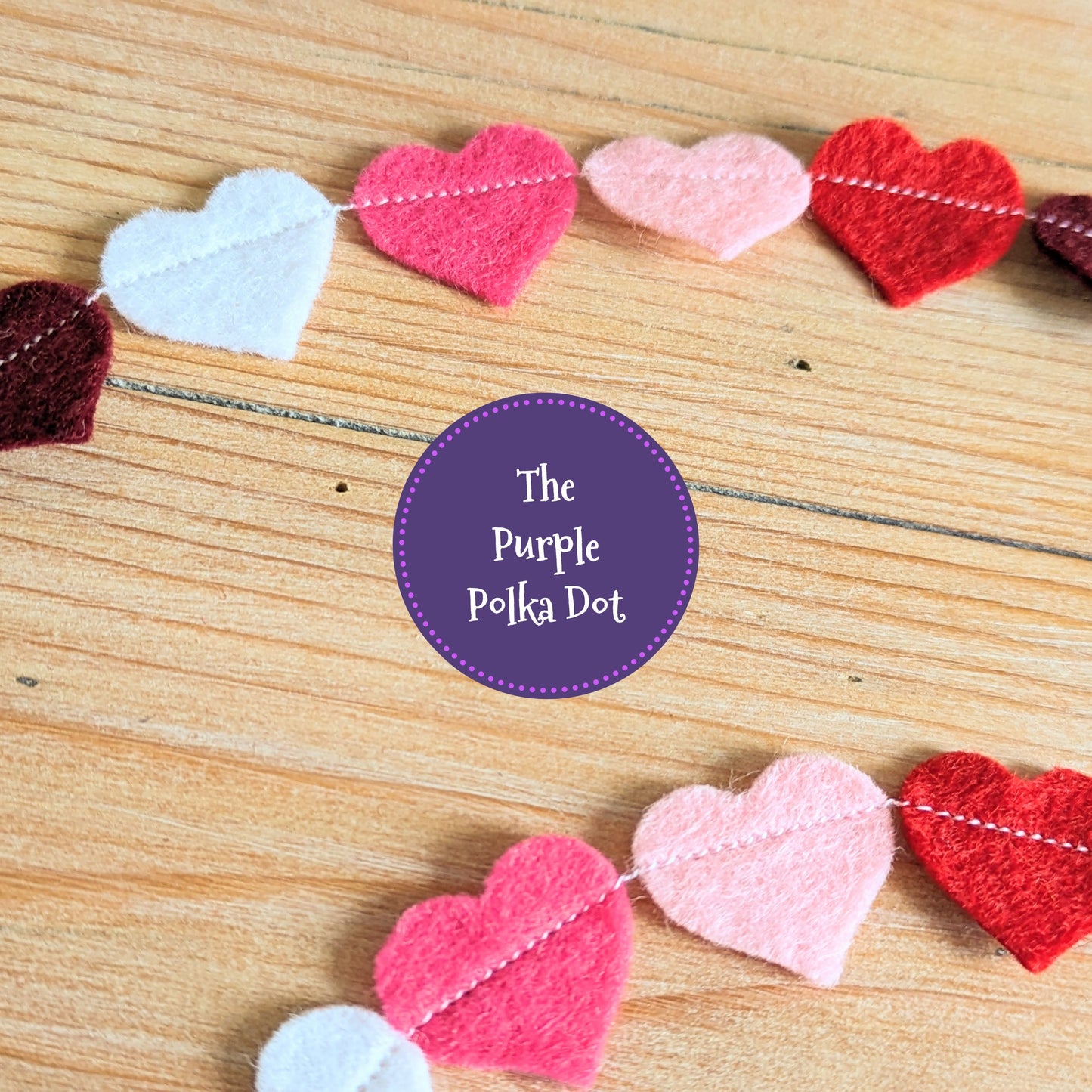 Felt heart garland mini bunting banner