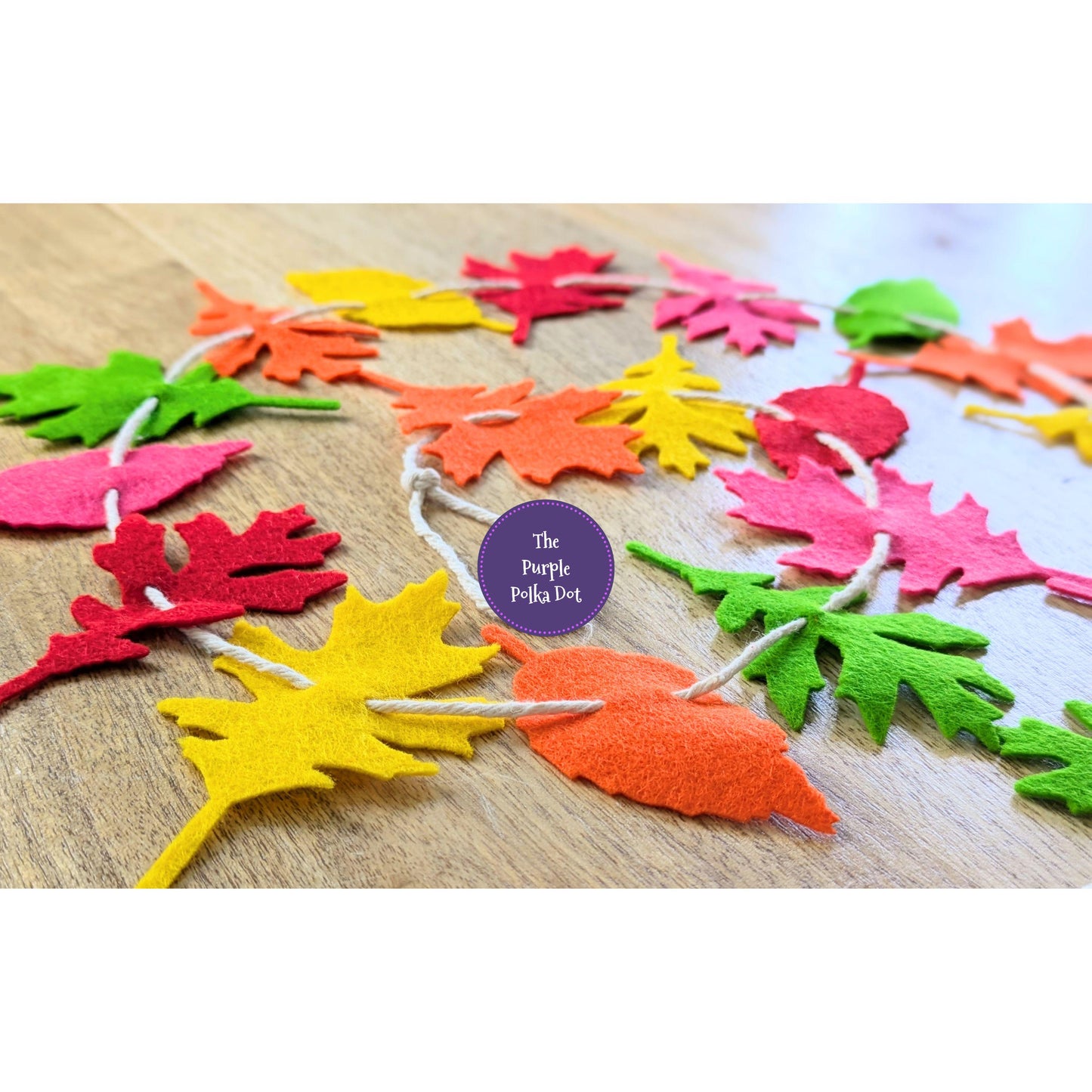 Autumn felt bright leaves garland