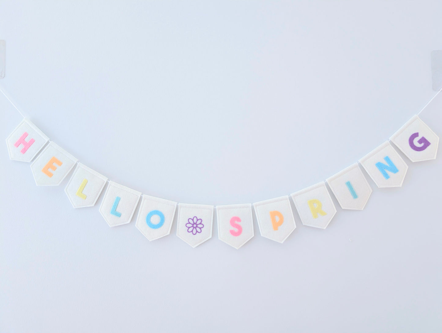 Felt 'Hello Spring' bunting: Handmade Pastel Banner