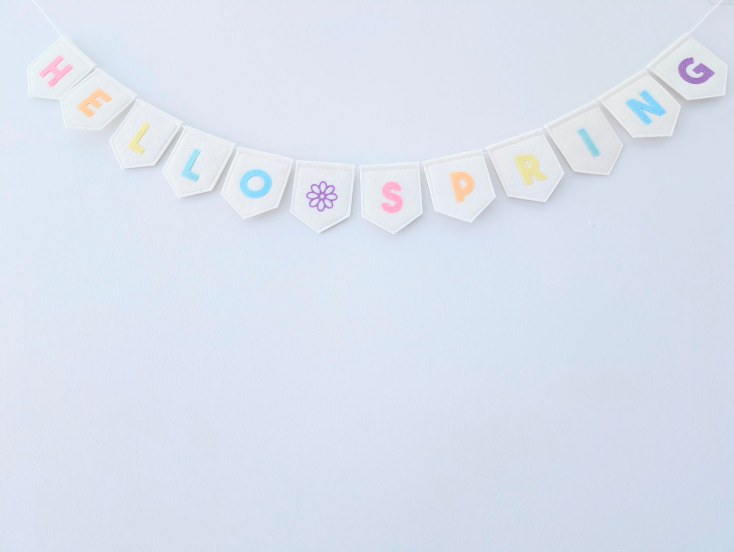 Felt 'Hello Spring' bunting: Handmade Pastel Banner