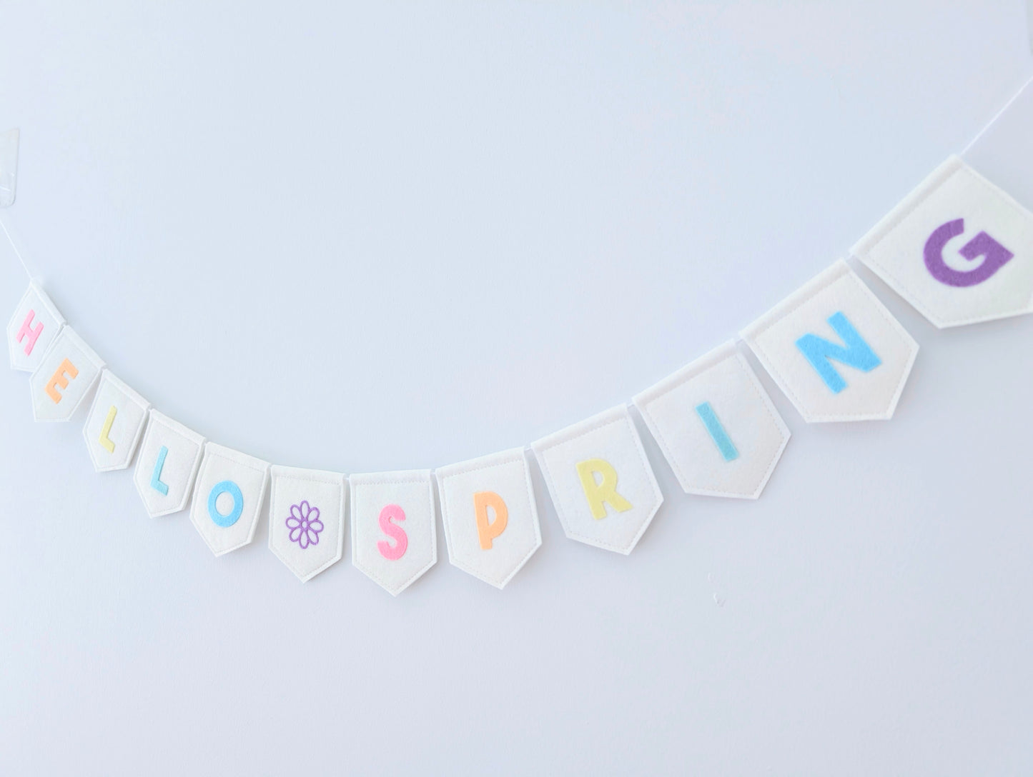 Felt 'Hello Spring' bunting: Handmade Pastel Banner