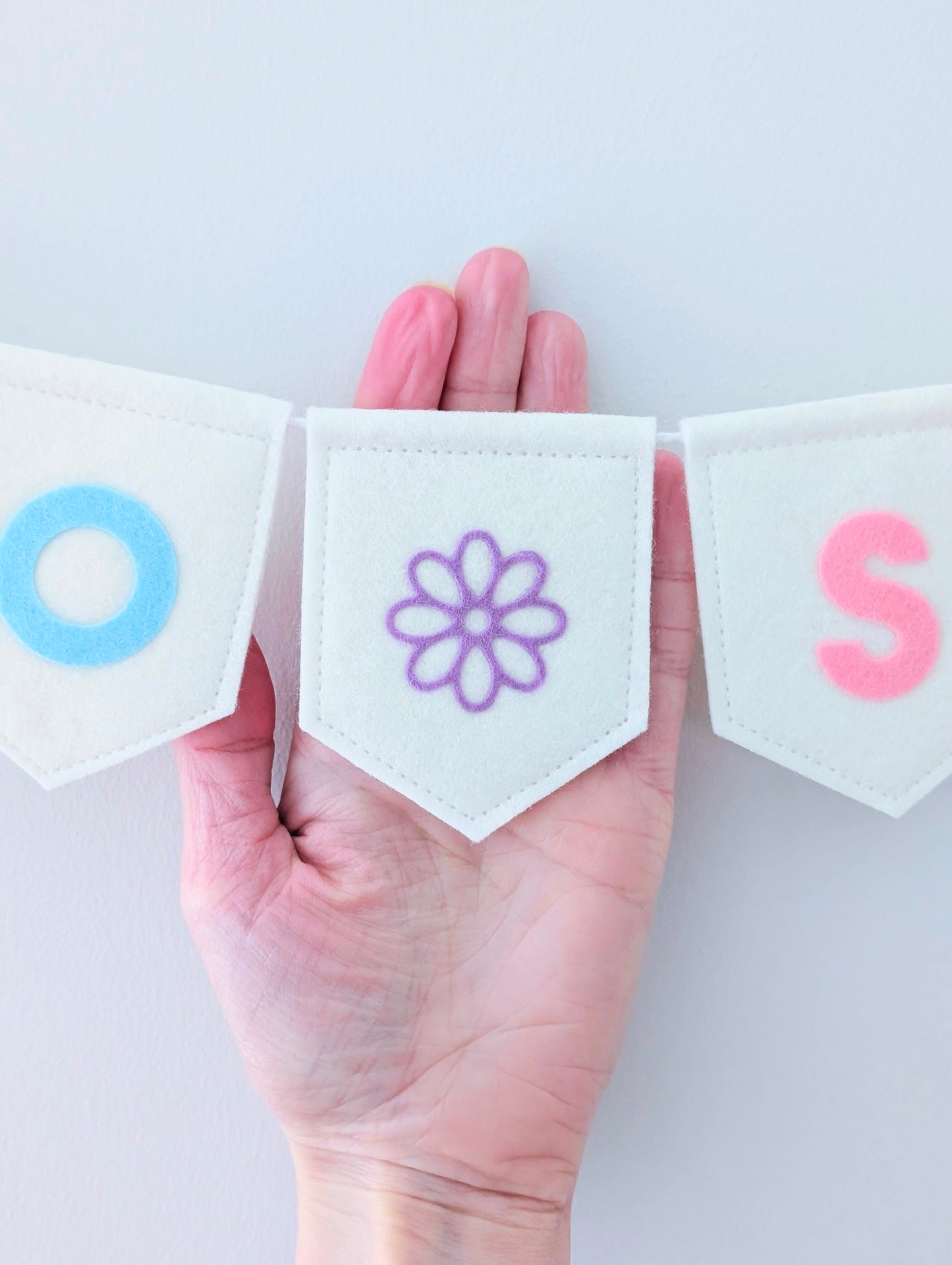 Felt 'Hello Spring' bunting: Handmade Pastel Banner