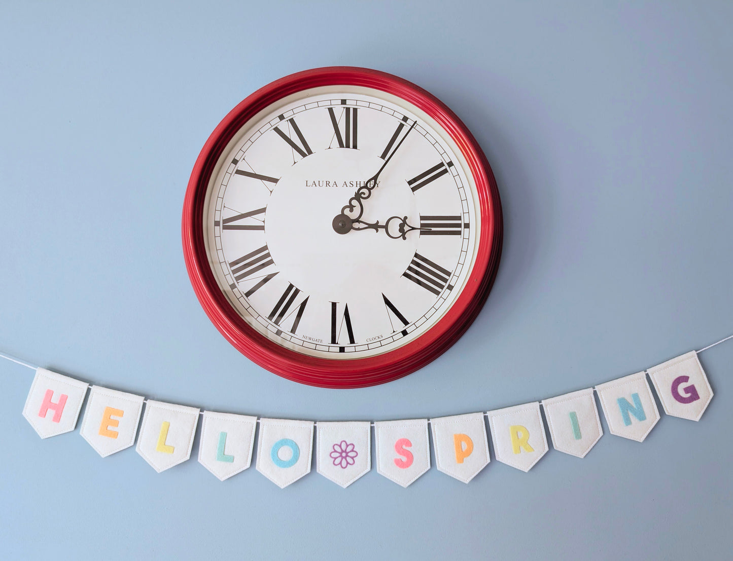 Felt 'Hello Spring' bunting: Handmade Pastel Banner