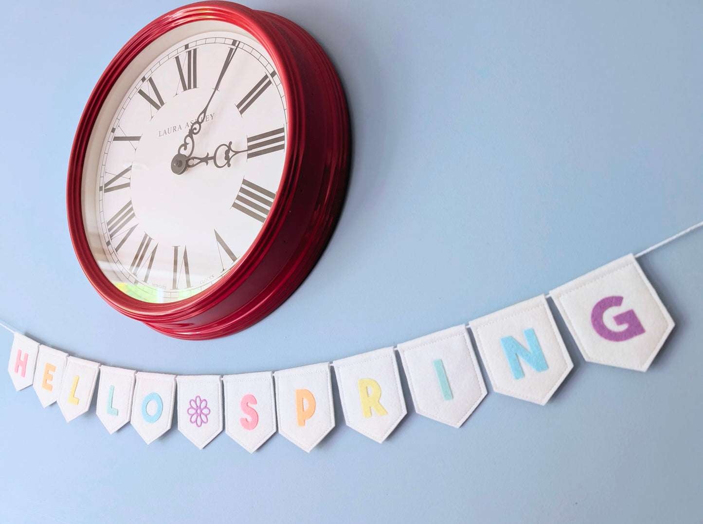 Felt 'Hello Spring' bunting: Handmade Pastel Banner
