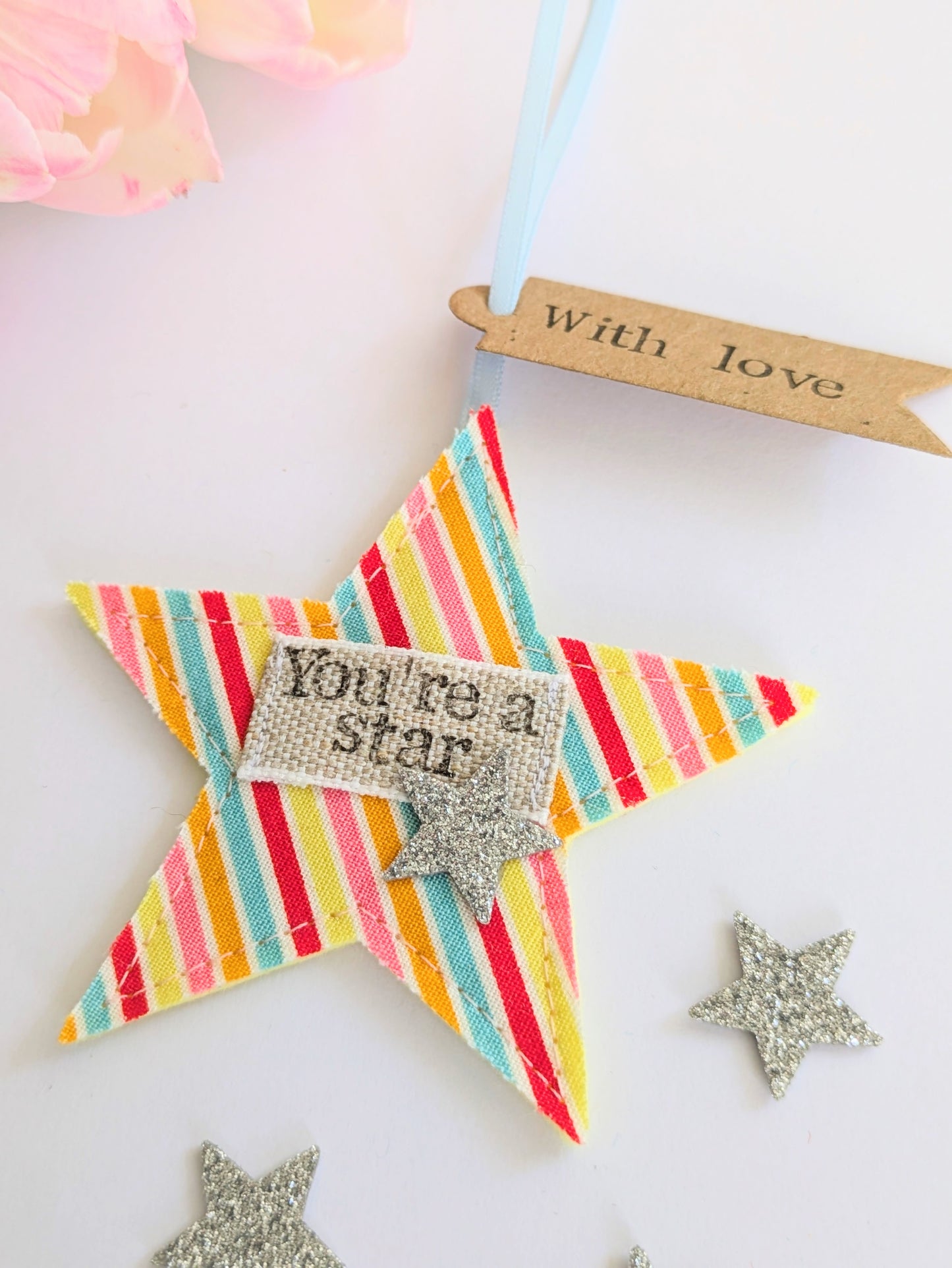 'You're a star' hanging star decoration with plantable wildflower seed backing card