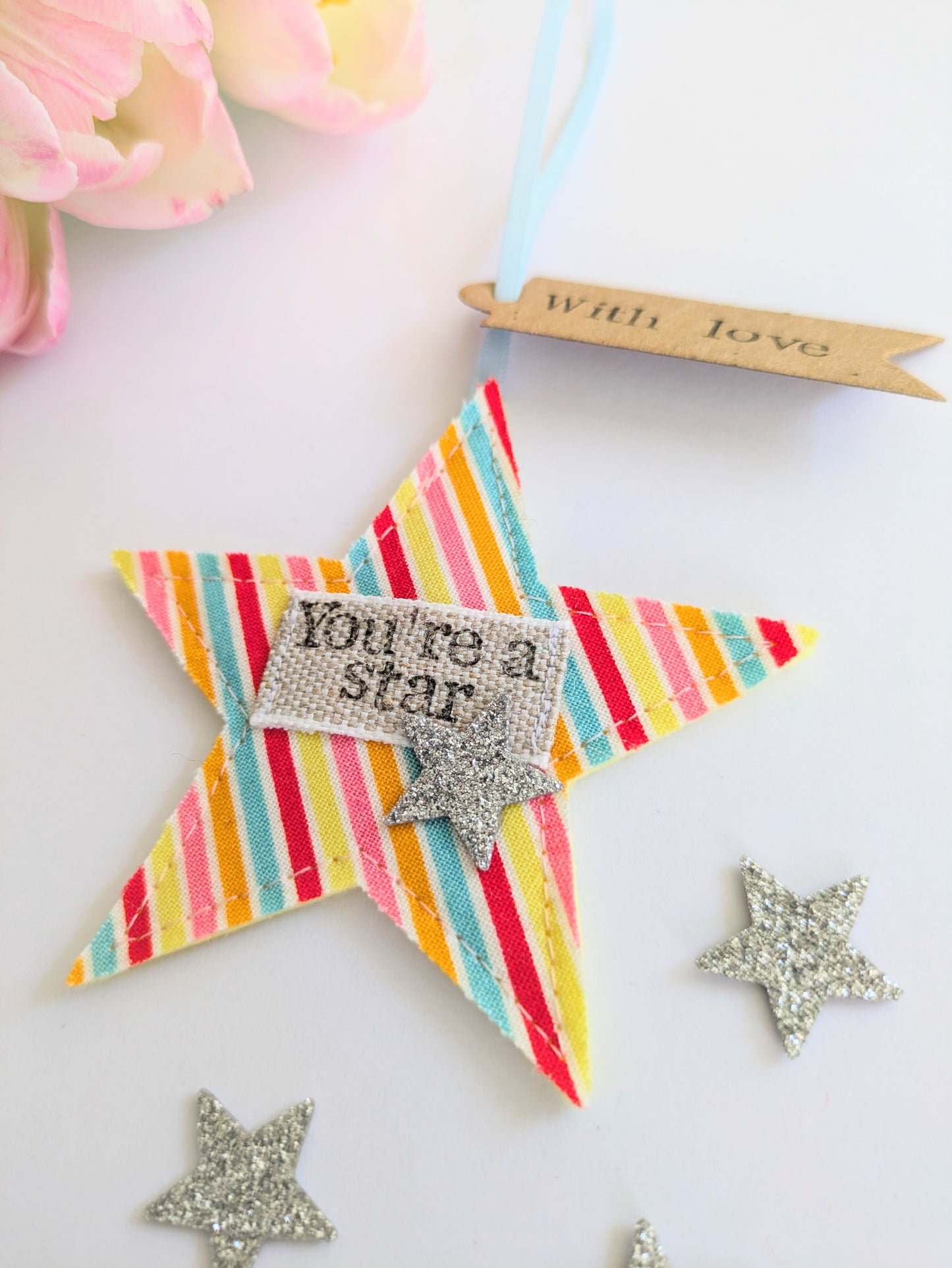 'You're a star' hanging star decoration with plantable wildflower seed backing card