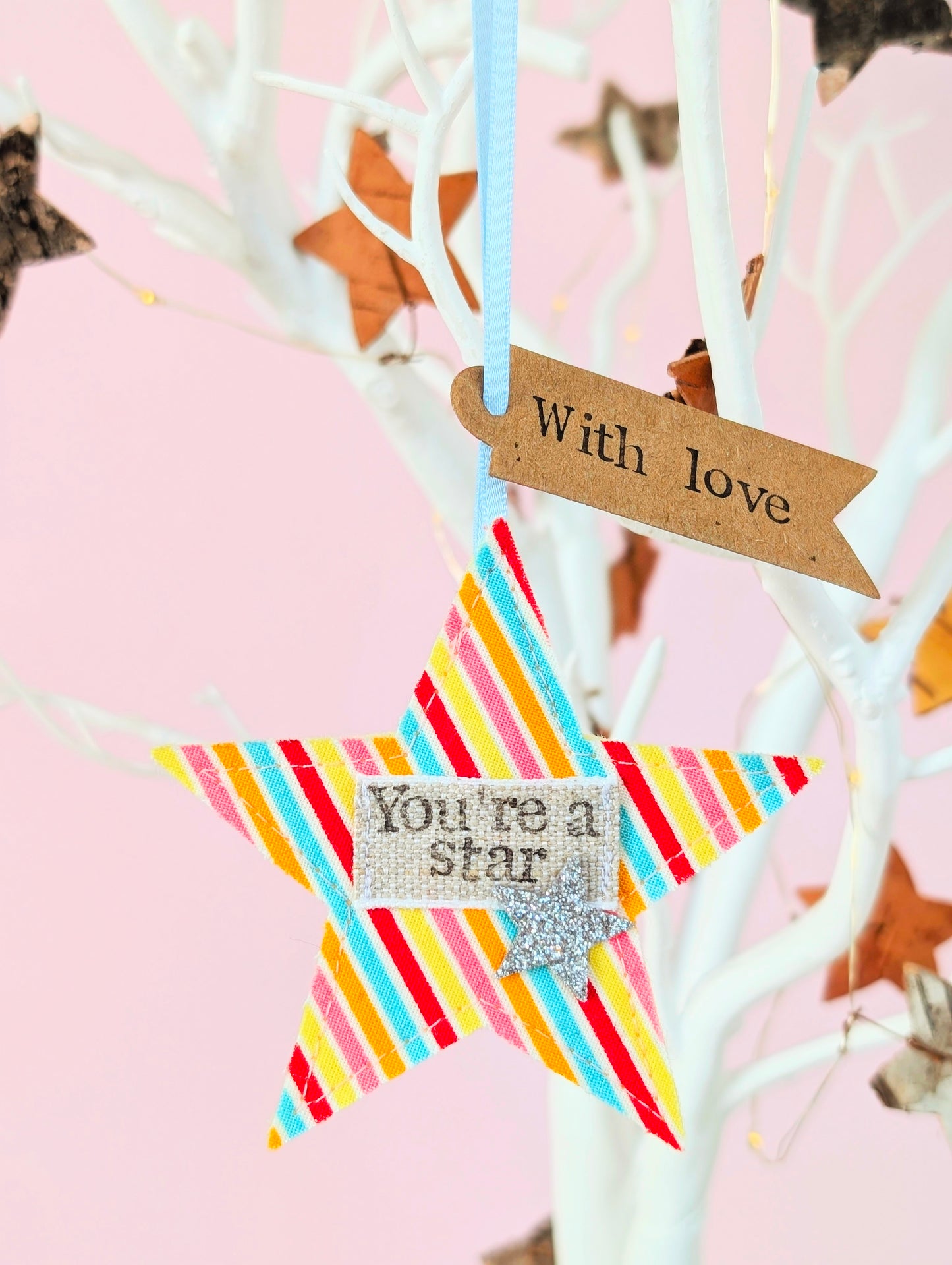 'You're a star' hanging star decoration with plantable wildflower seed backing card