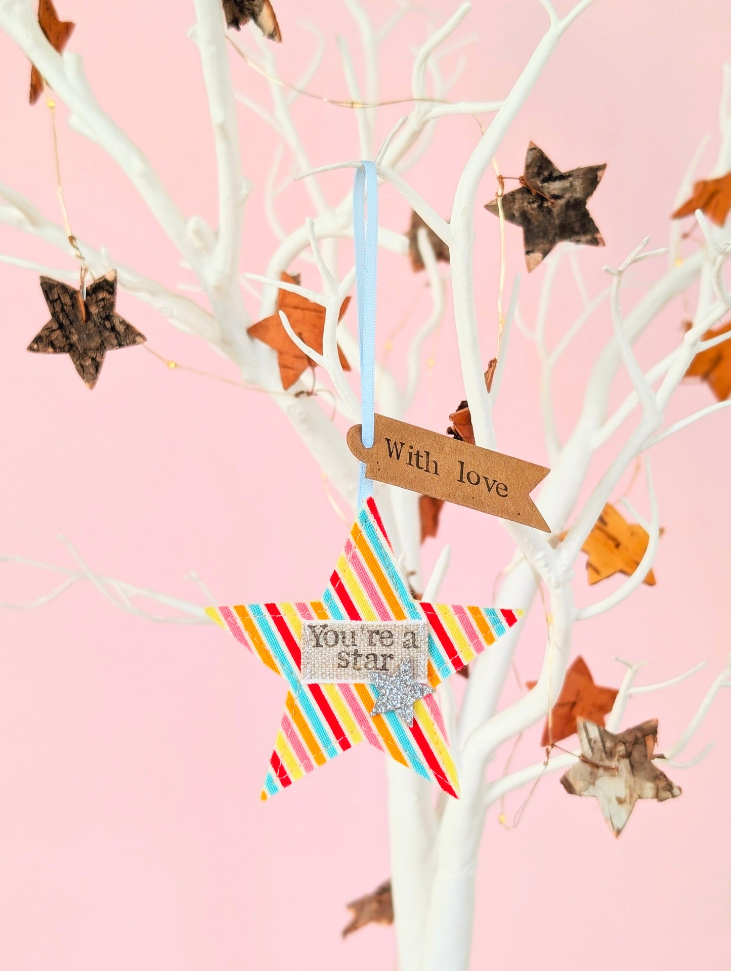 'You're a star' hanging star decoration with plantable wildflower seed backing card