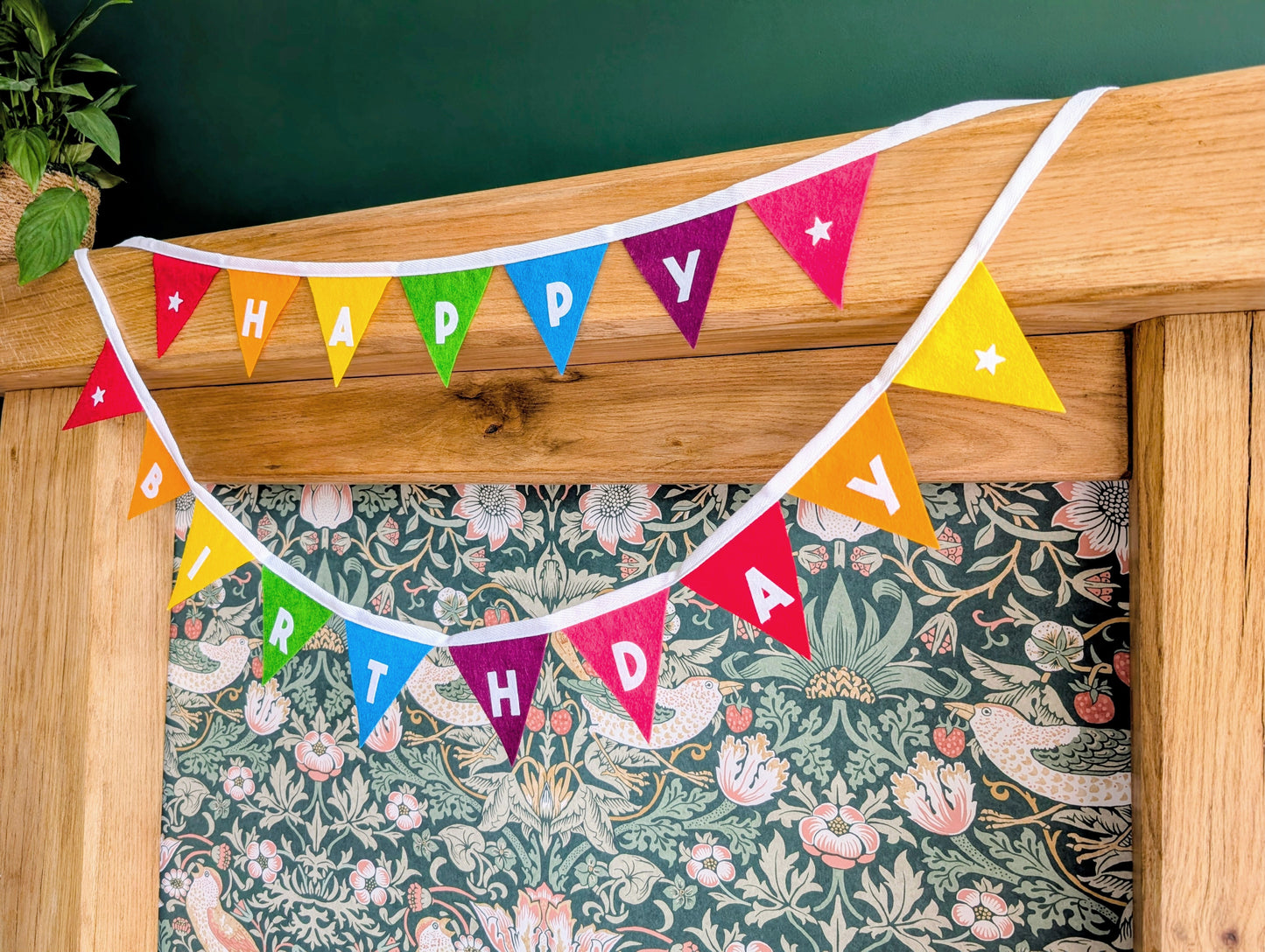 Felt Rainbow Happy Birthday Bunting - Two Tiers