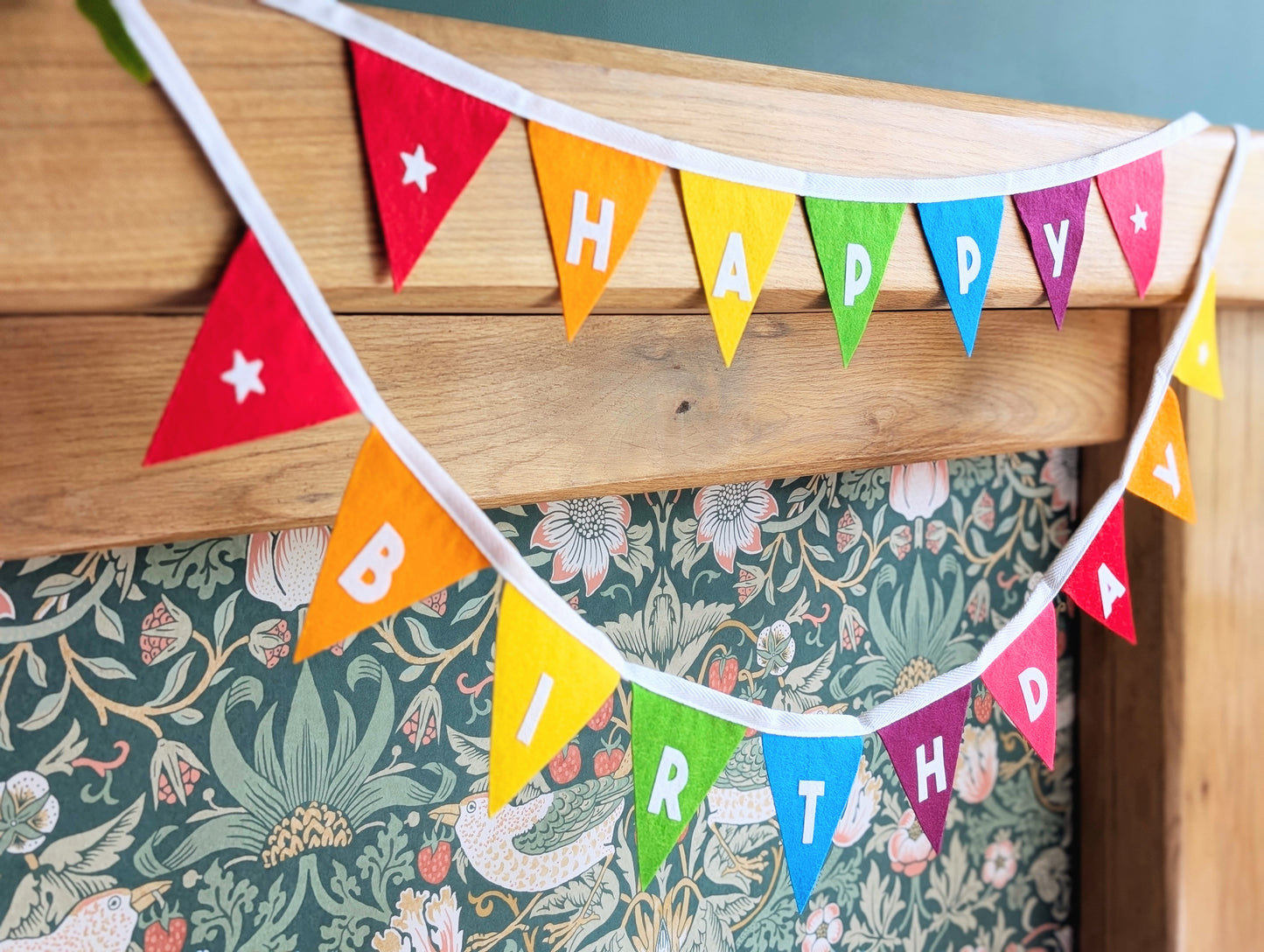Felt Rainbow Happy Birthday Bunting - Two Tiers