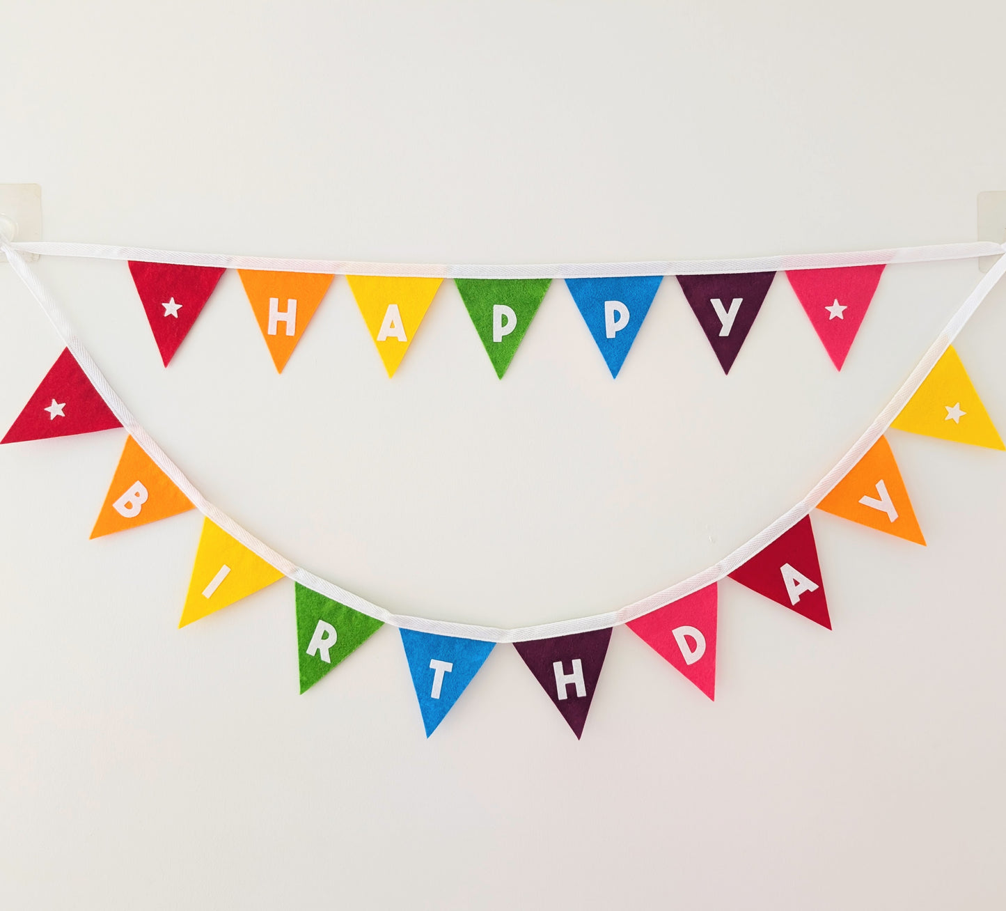 Felt Rainbow Happy Birthday Bunting - Two Tiers
