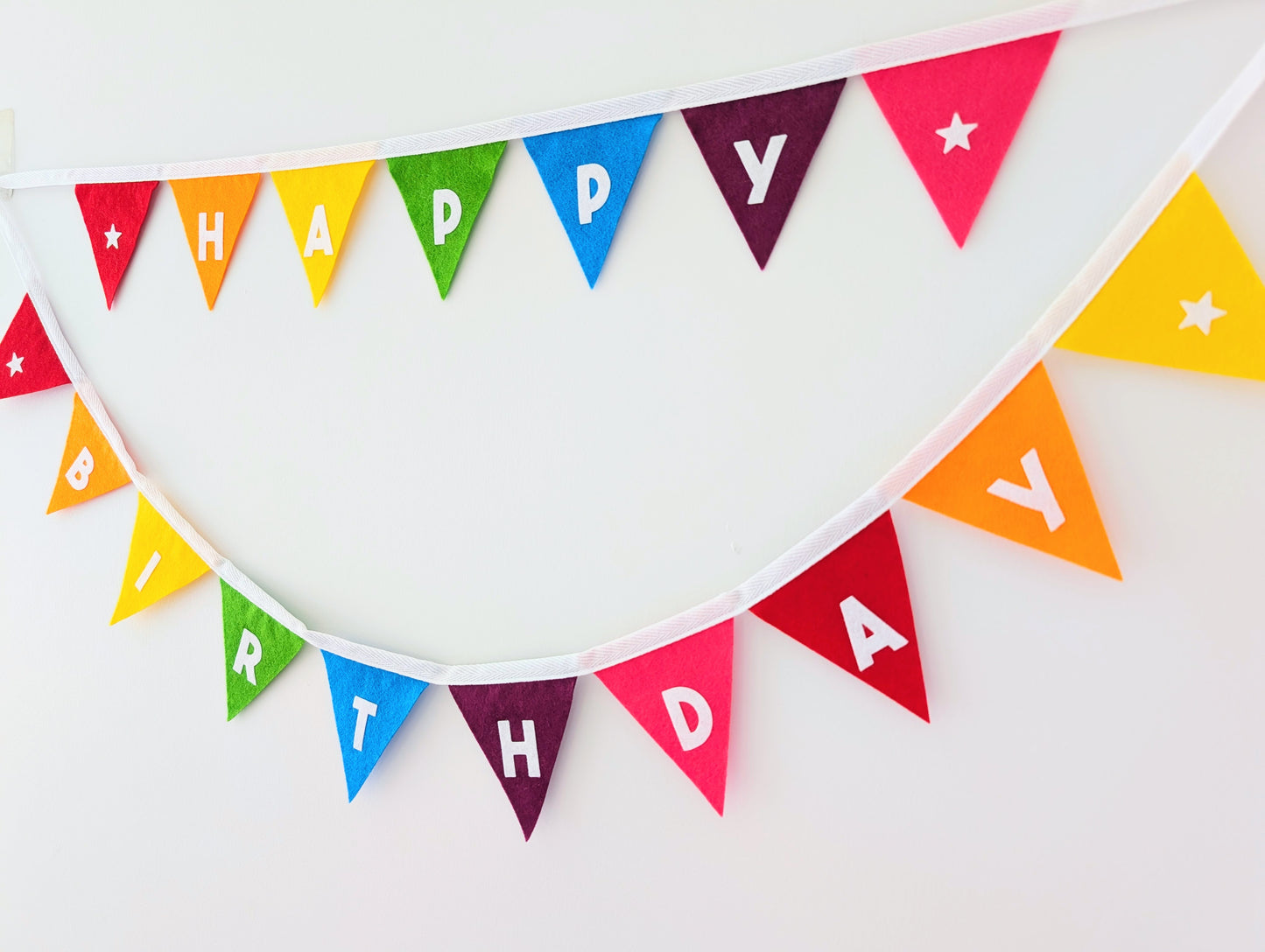 Felt Rainbow Happy Birthday Bunting - Two Tiers