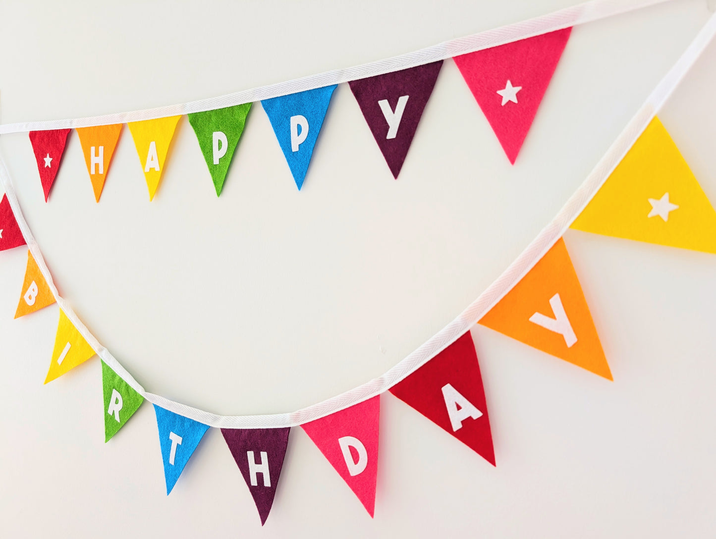 Felt Rainbow Happy Birthday Bunting - Two Tiers
