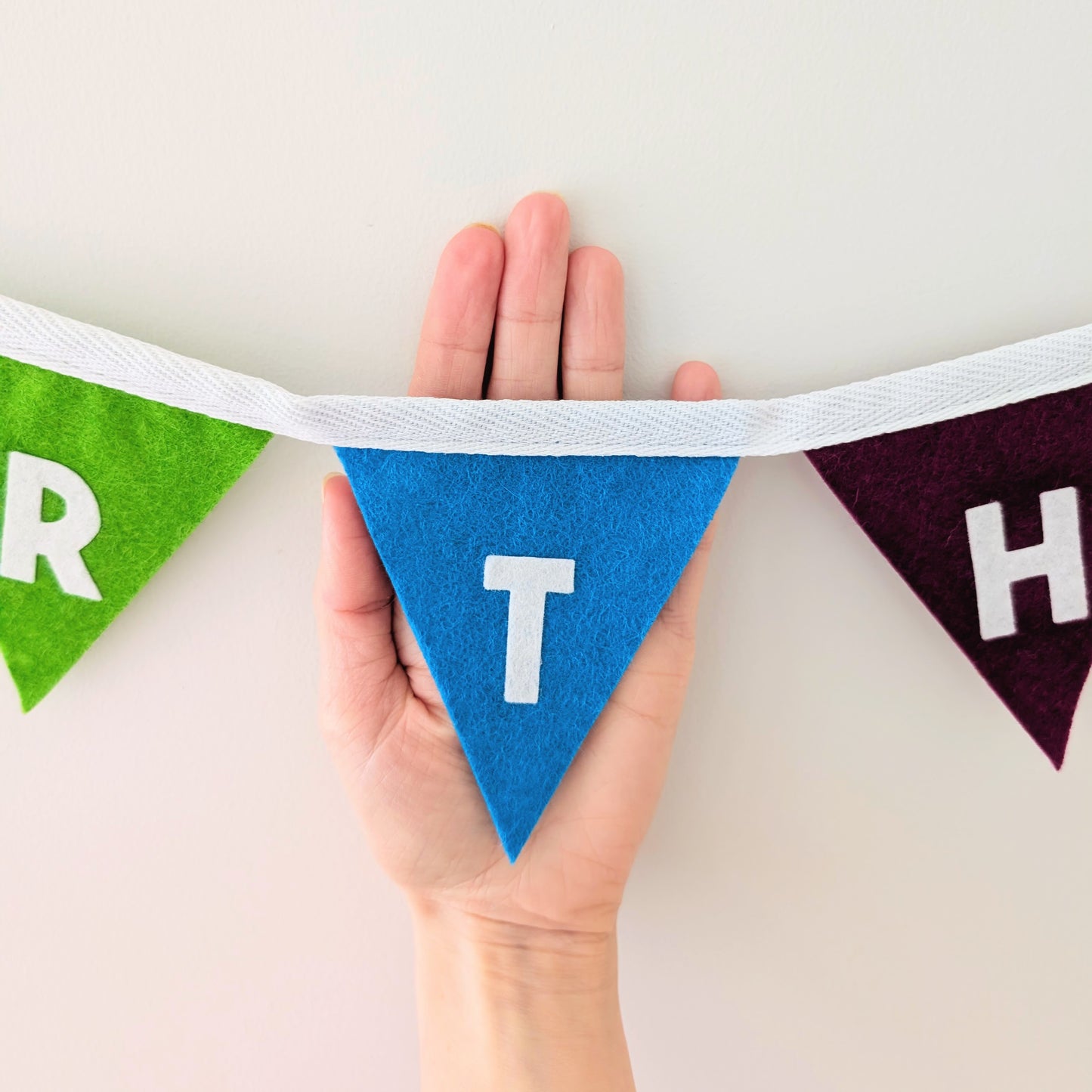 Felt Rainbow Happy Birthday Bunting - Two Tiers