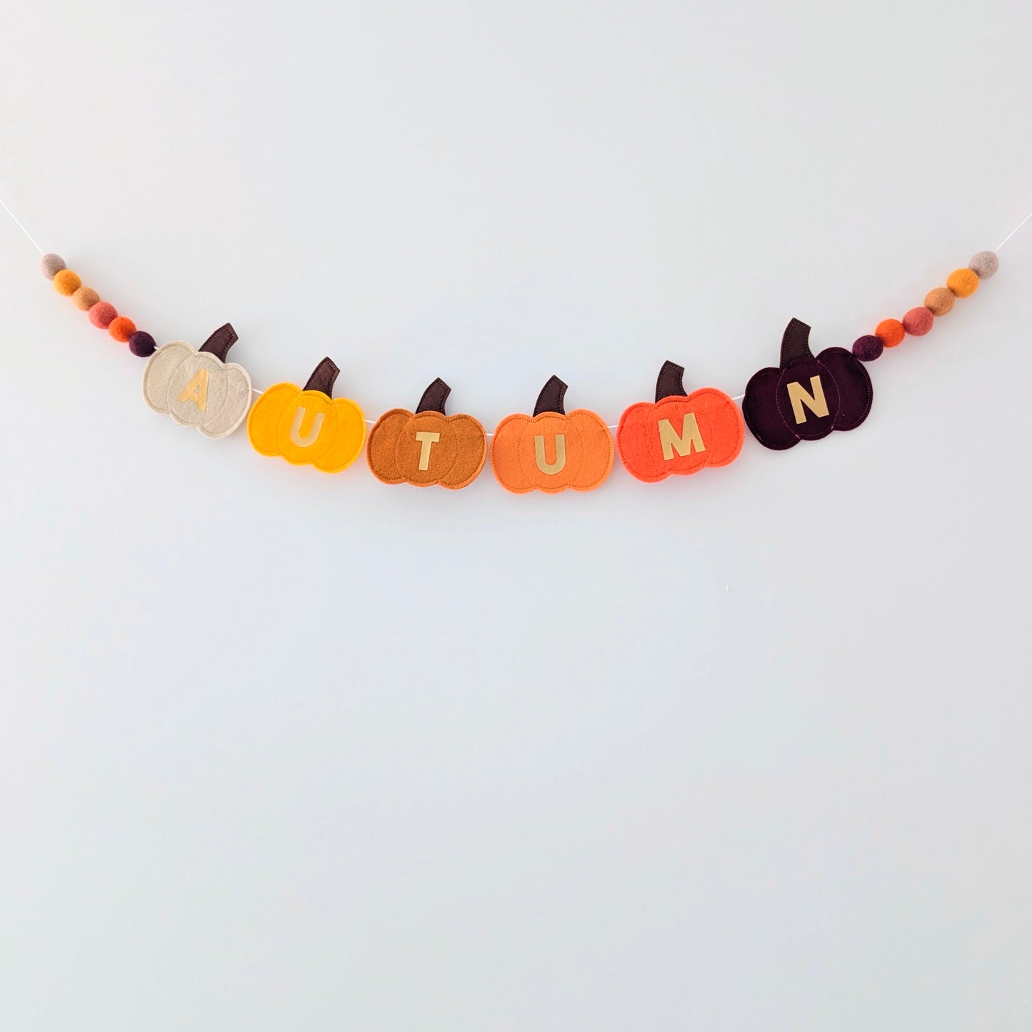 Felt 'Autumn' Pumpkin and Felt Ball Garland