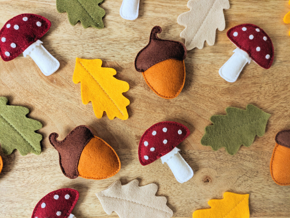 Felt Woodland Garland - Acorn, Toadstool and Leaf bunting