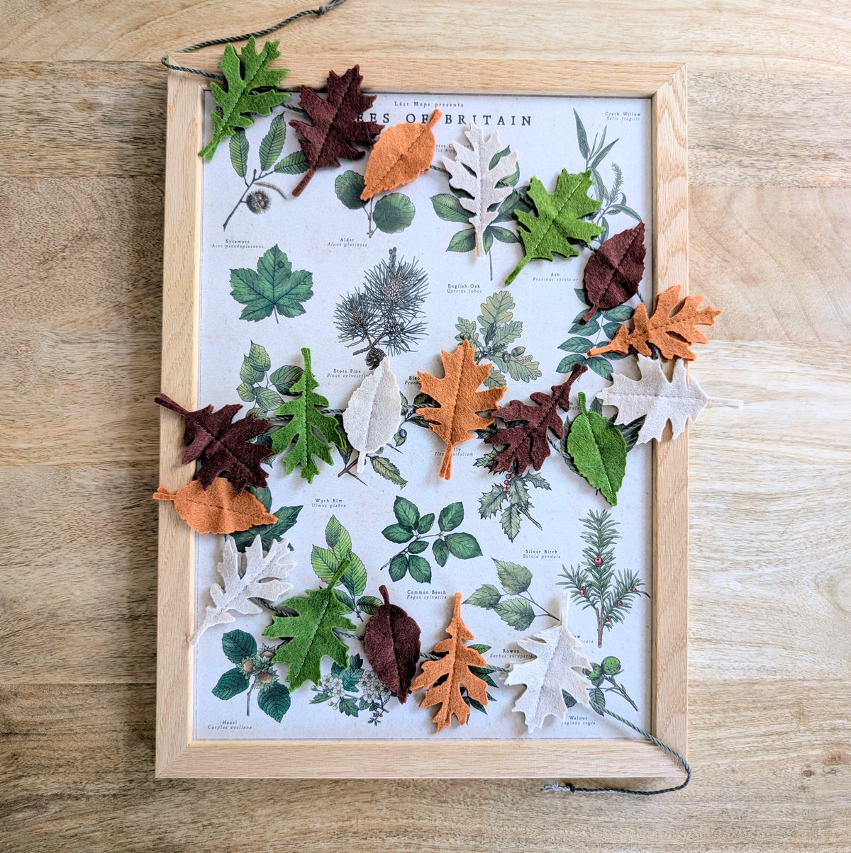 Felt Autumn Leaves Garland - Neutral tones